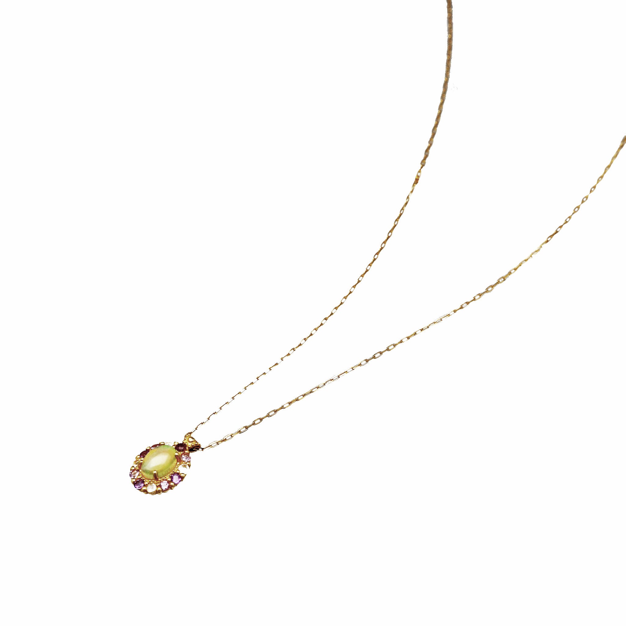 オパール/アメシスト K18ネックレス(10月誕生石)《26C30125》