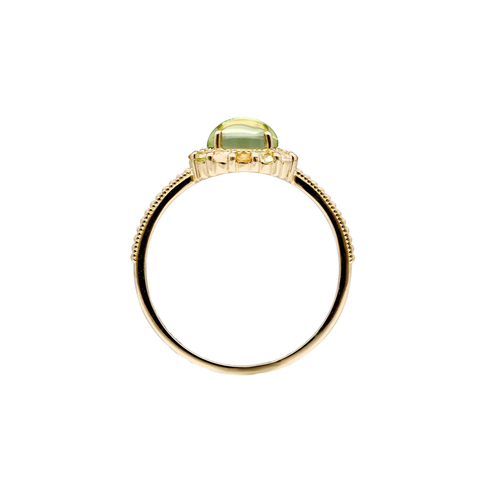 ペリドット/シトリン K18リング(8月誕生石)《26C30126》