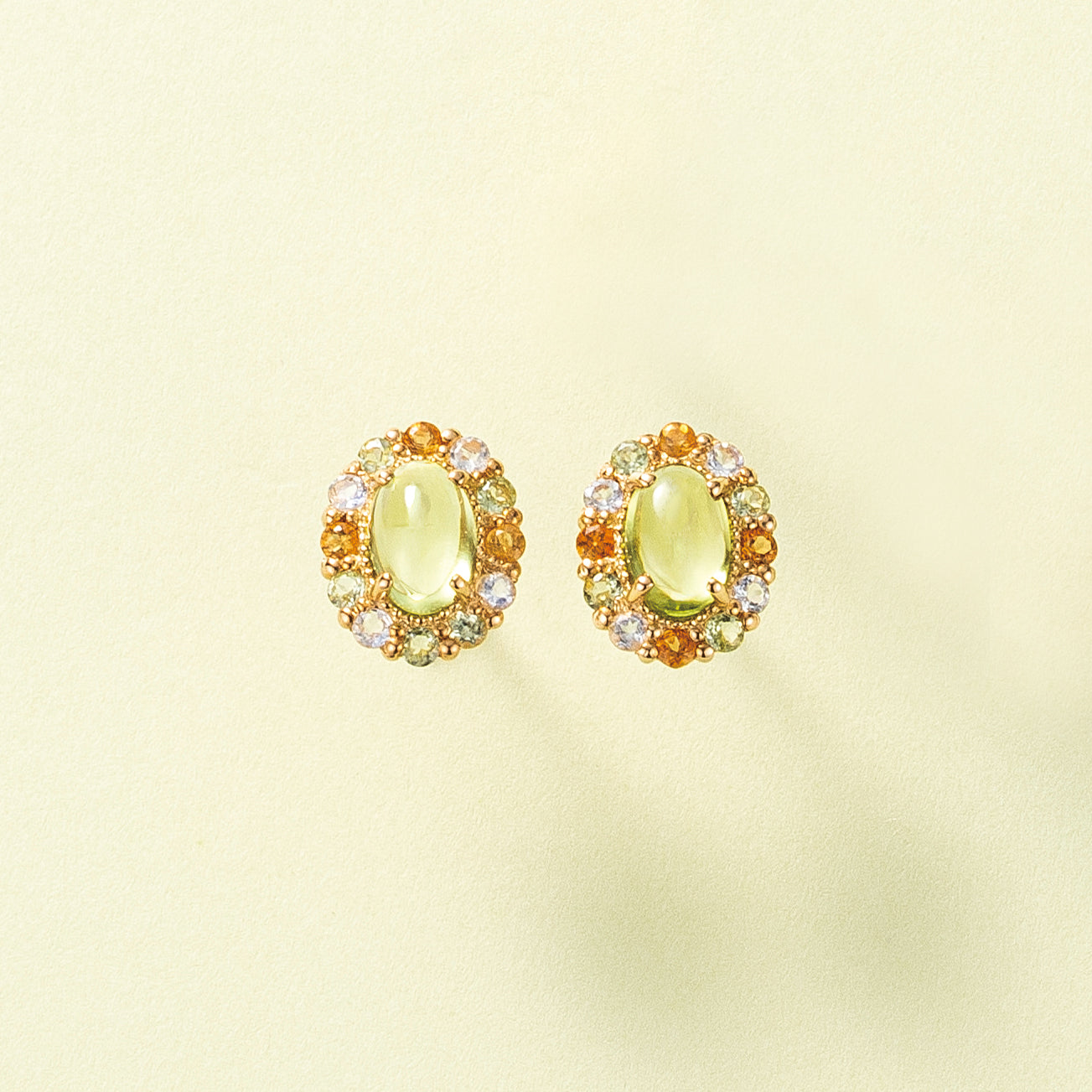 ペリドット/シトリン K18ピアス(8月誕生石)《26C30127》