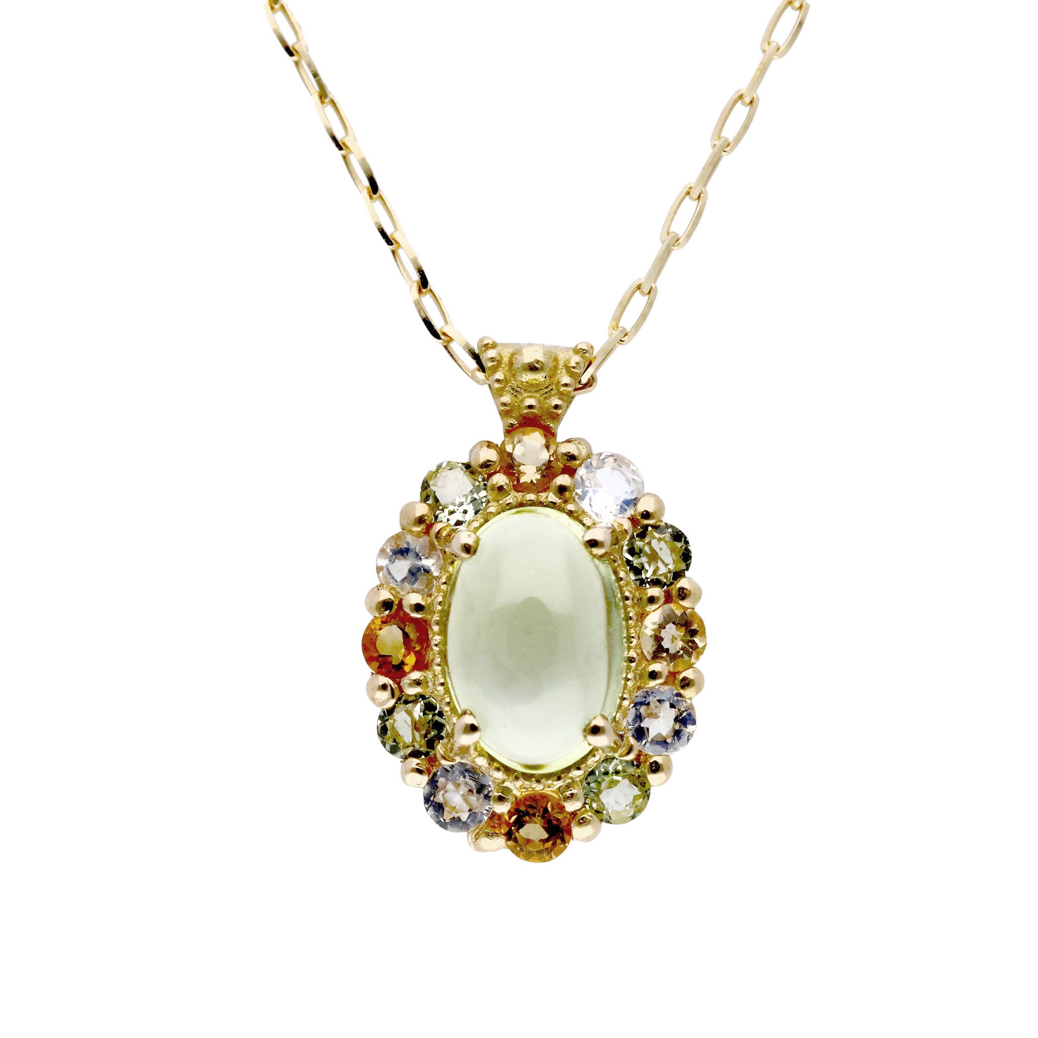 ペリドット/シトリン K18ネックレス(8月誕生石)《26C30128》