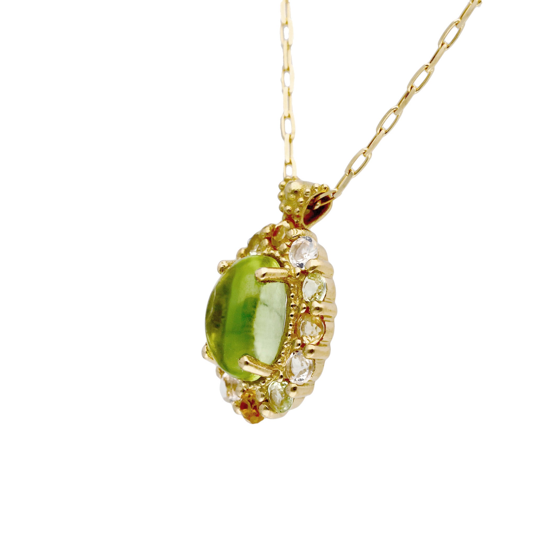 ペリドット/シトリン K18ネックレス(8月誕生石)《26C30128》