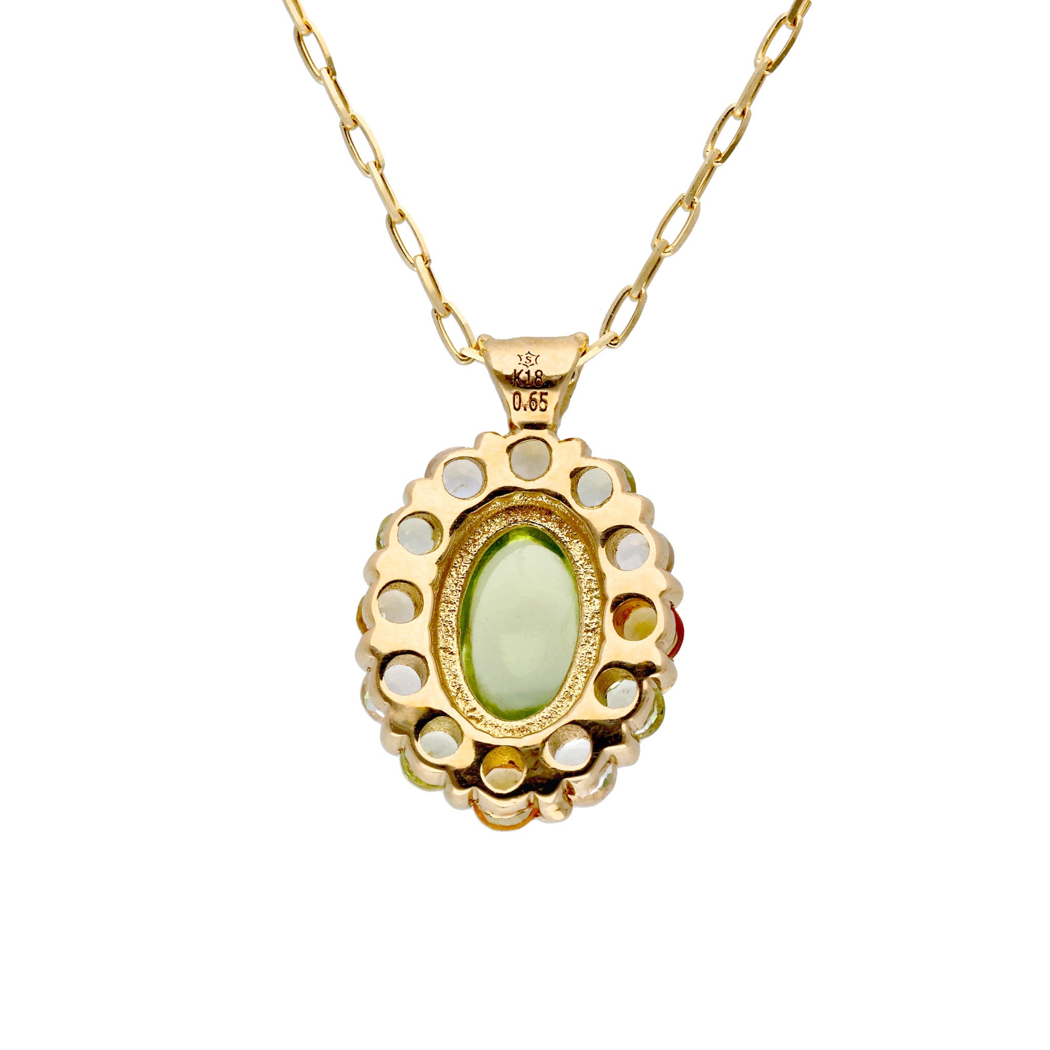 ペリドット/シトリン K18ネックレス(8月誕生石)《26C30128》