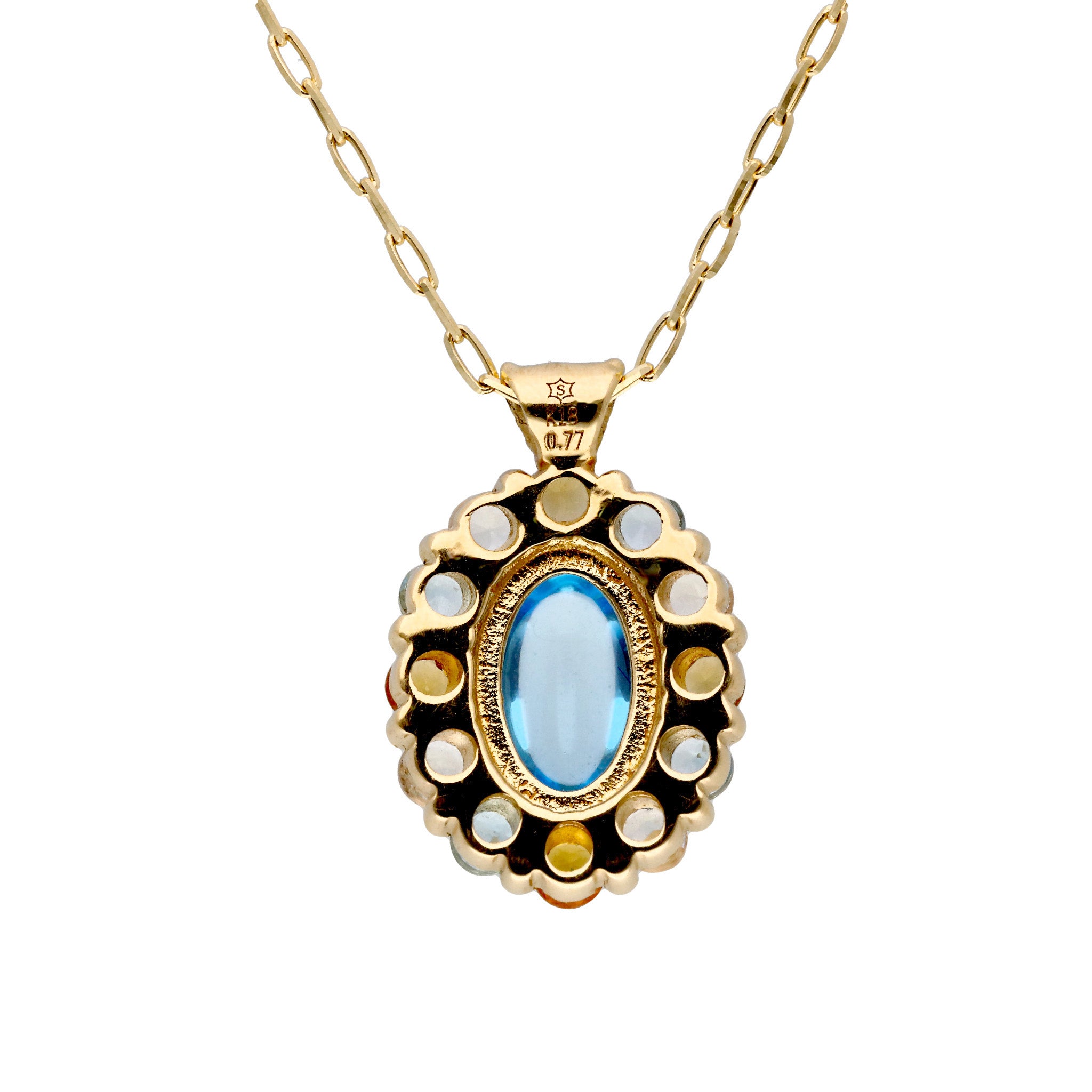 ブルートパーズ/シトリン K18ネックレス(11月誕生石)《26C30129》