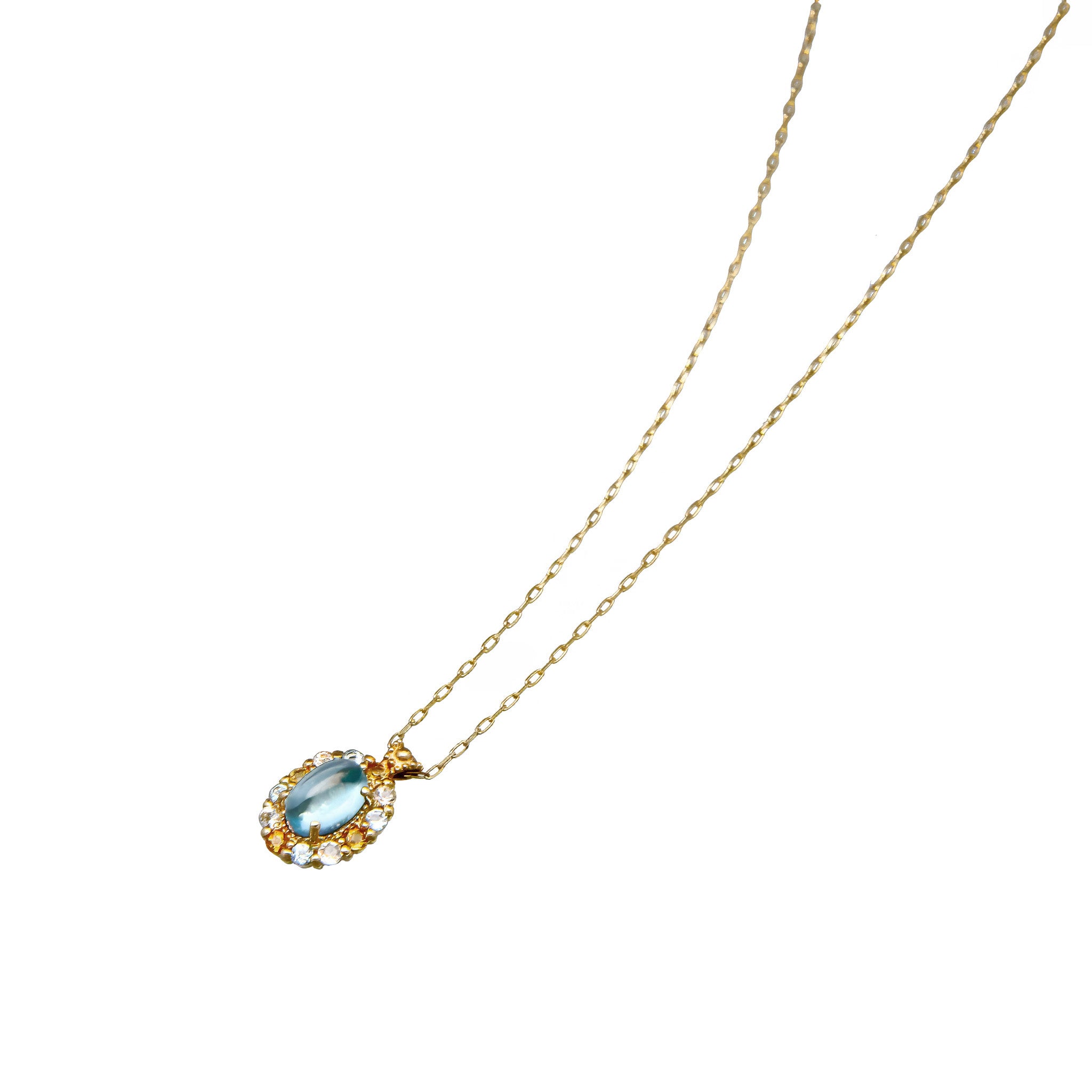 ブルートパーズ/シトリン K18ネックレス(11月誕生石)《26C30129》