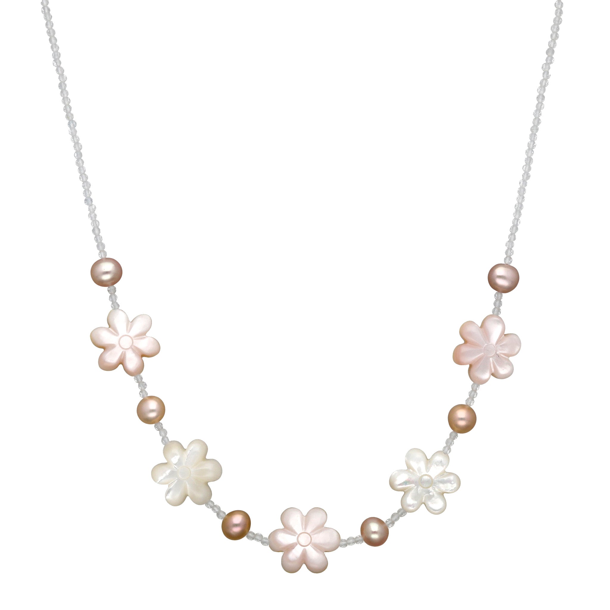 シェル/パール ネックレス(淡水真珠/フラワーモチーフ)《26C30134》