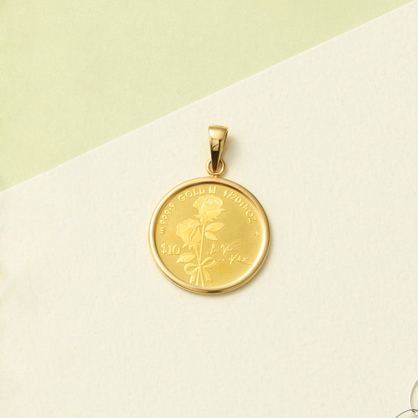 限定6点】K24/K18ペンダント(純金/コイン/La Vie en Rose/1/20oz