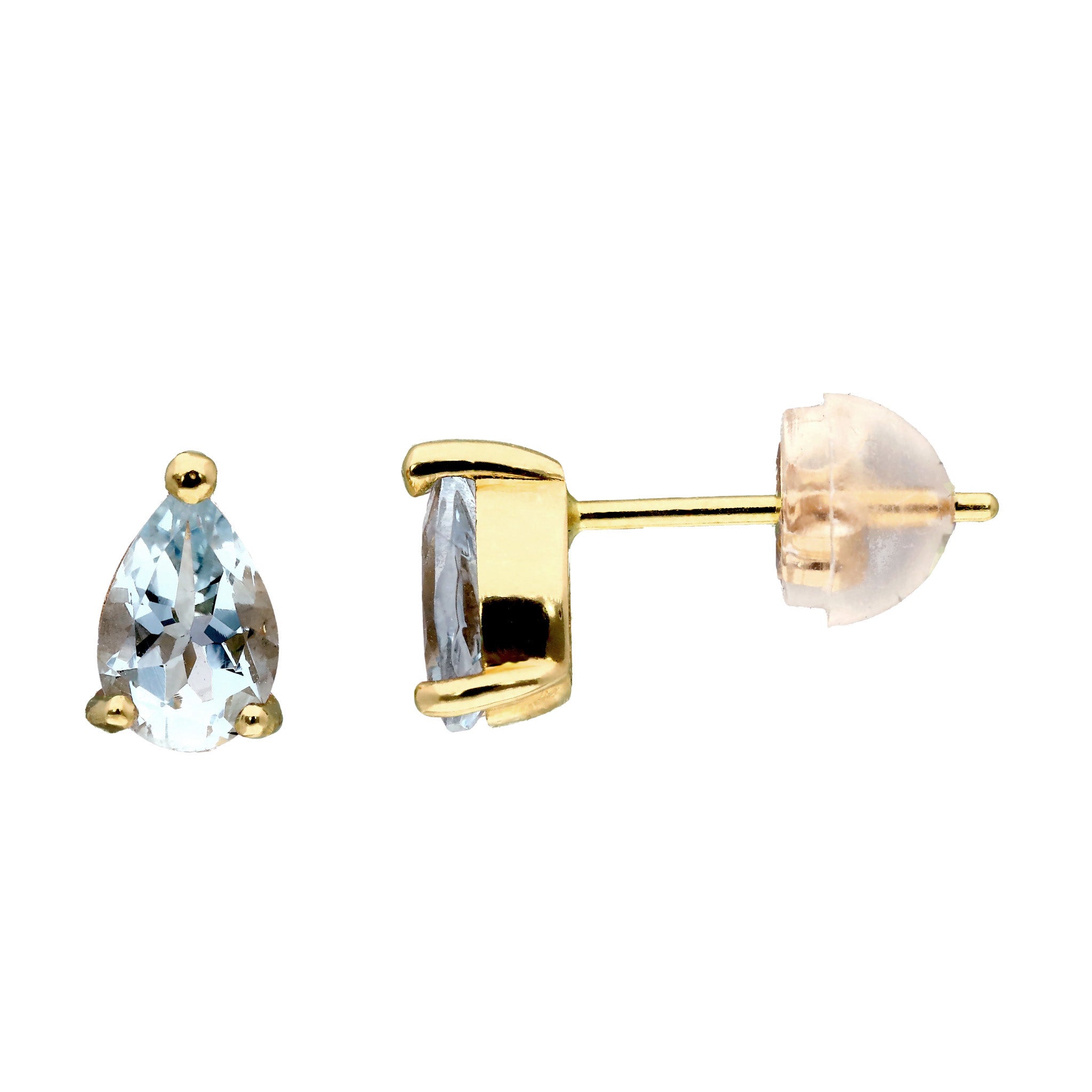 アクアマリン K10ピアス(ペアシェイプ/3月誕生石)《26C40127》