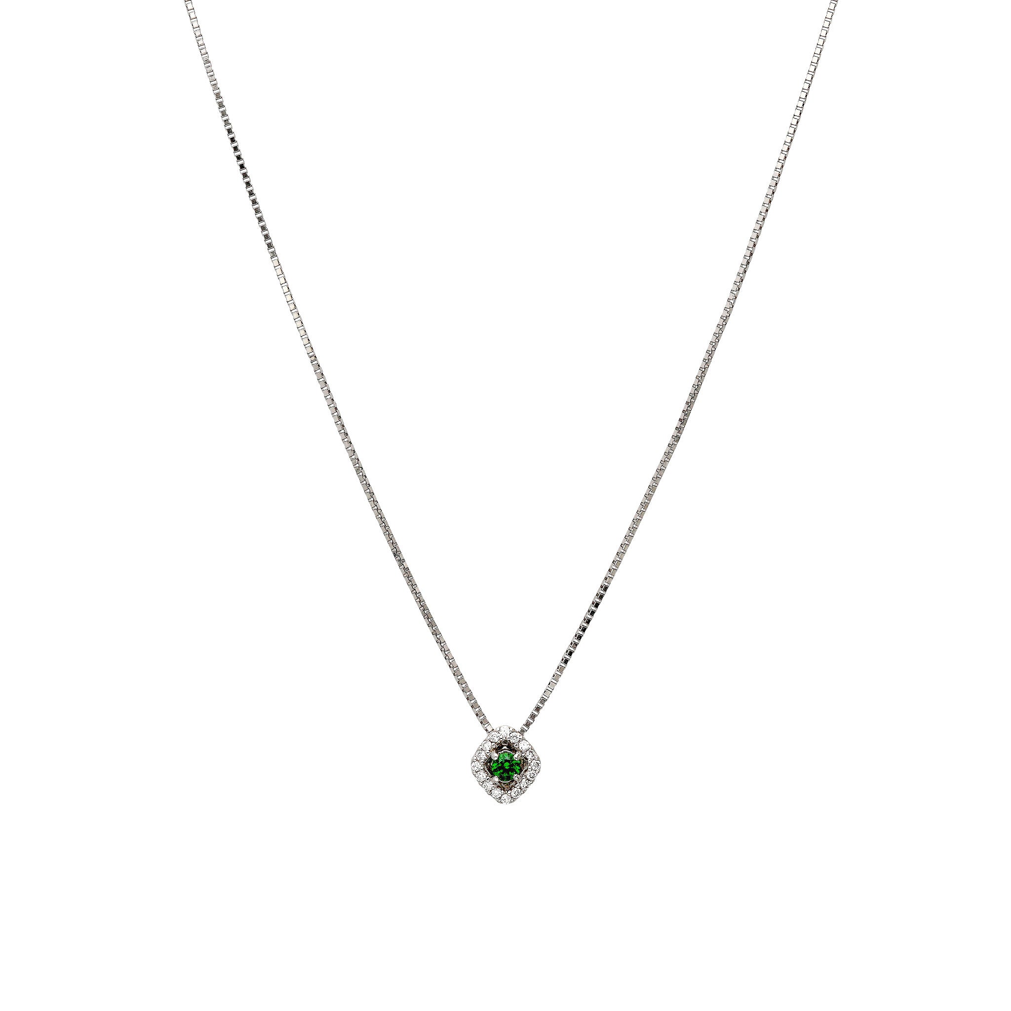 【限定1点】デマントイドガーネット/ダイヤモンド プラチナネックレス(1月誕生石/鑑別書付)《26C50119》