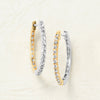ダイヤモンド プラチナ/K18ピアス(計1.0カラット/コンビカラー/リバーシブル/フープ/4月誕生石)《26C50130》