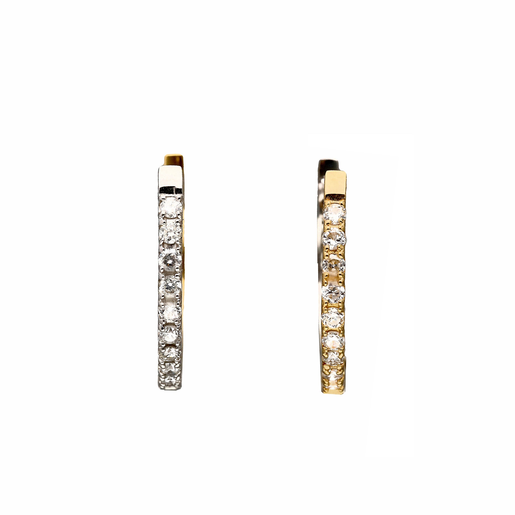 ダイヤモンド プラチナ/K18ピアス(計0.5カラット/コンビカラー/リバーシブル/フープ/4月誕生石)《26C50131》
