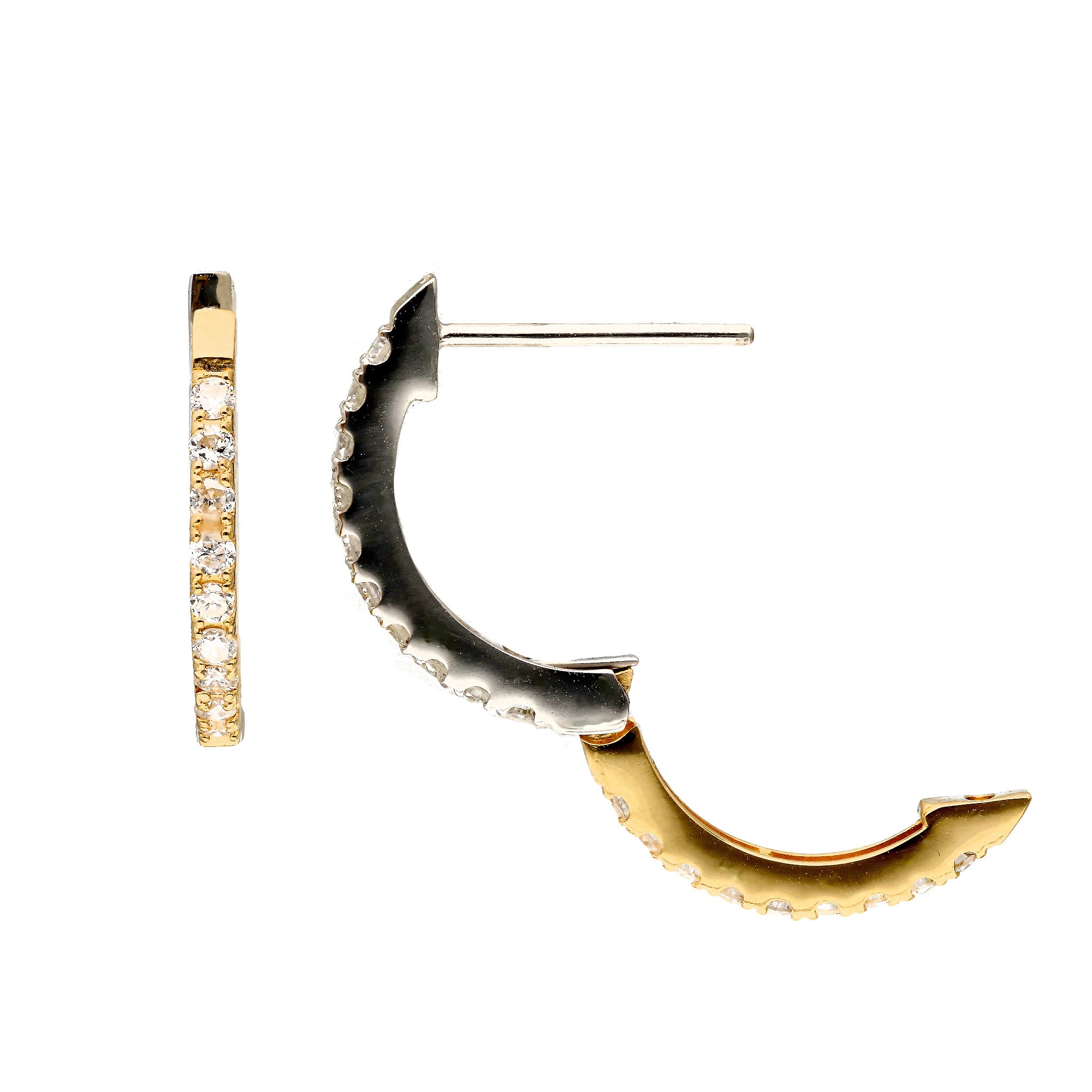 ダイヤモンド プラチナ/K18ピアス(計0.5カラット/コンビカラー/リバーシブル/フープ/4月誕生石)《26C50131》