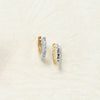 ダイヤモンド プラチナ/K18ピアス(計0.1カラット/コンビカラー/リバーシブル/フープ/4月誕生石)《26C50132》