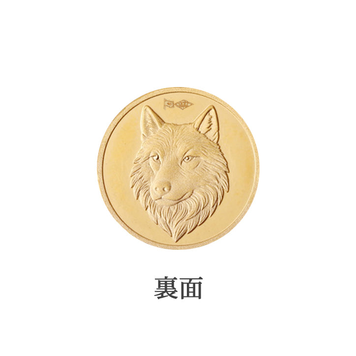 K24金製品(純金/鷲＆狼/メダル/5g/造幣局品位刻印付)《26C60104》