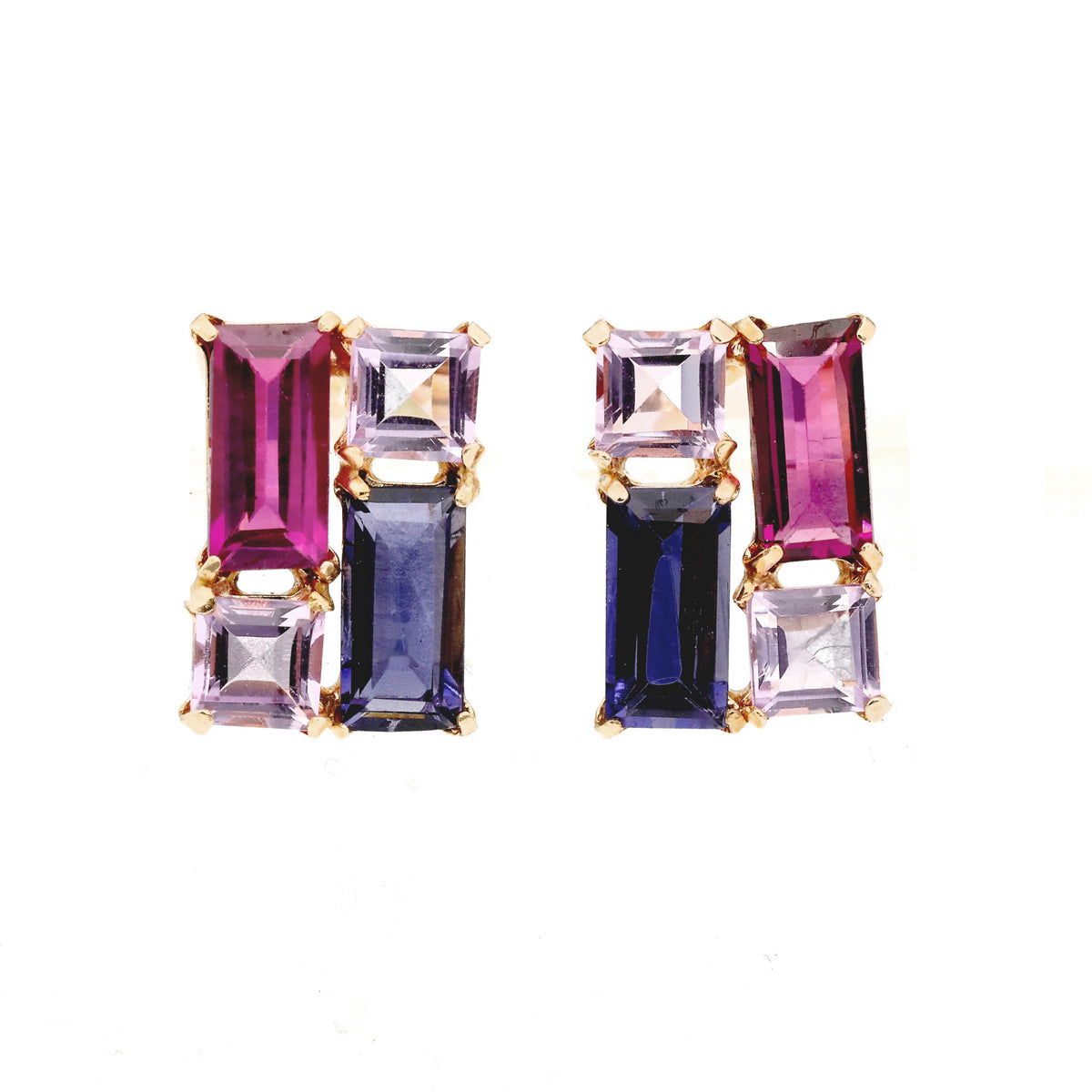 ガーネット/アイオライト K10ピアス《26C70120》