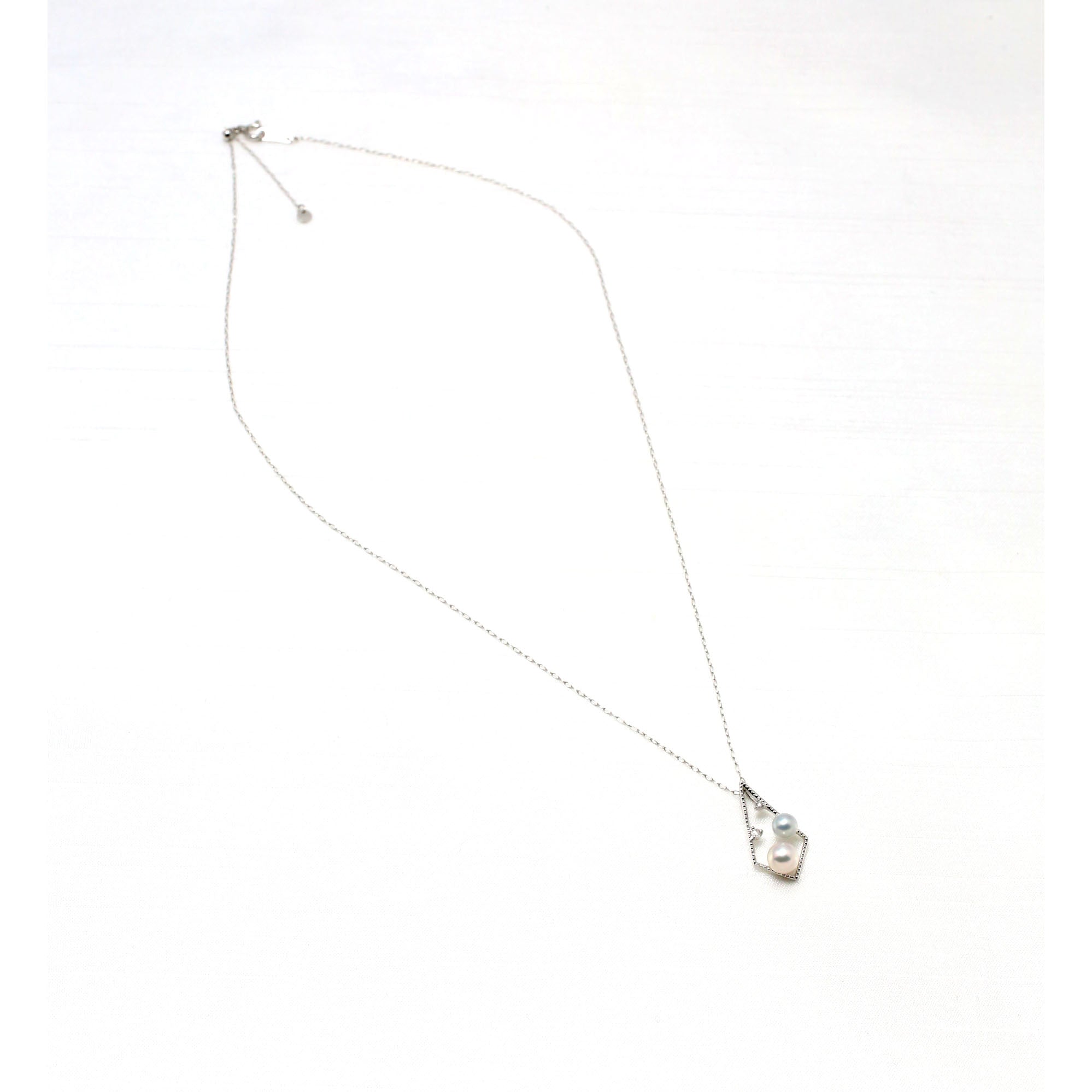 【限定8点】パール/ダイヤモンド プラチナネックレス(アコヤ真珠/4mm・5mm/6月誕生石)《26H00206》
