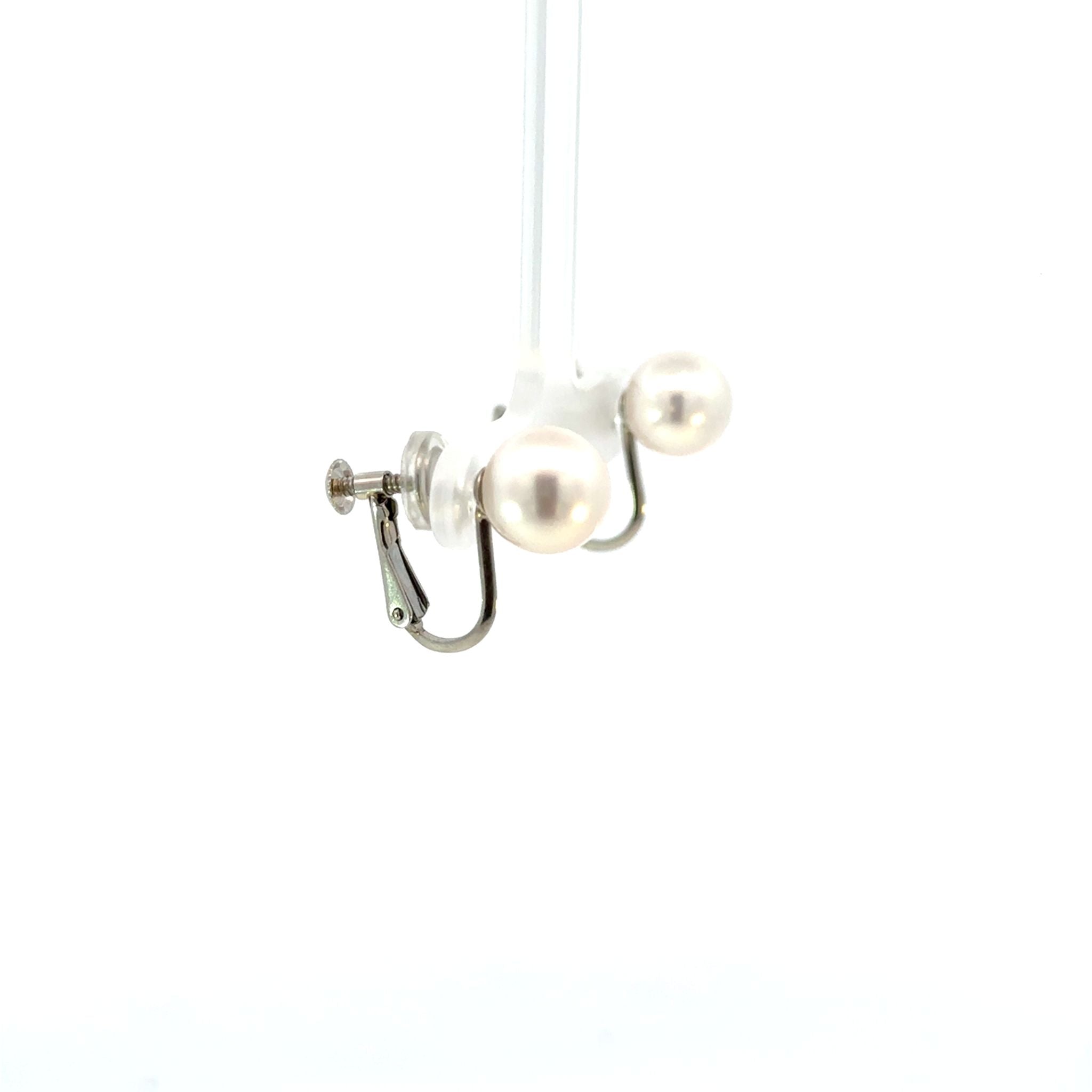 パール シルバーイヤリング(アコヤ真珠/7.5mm/宇和島産/6月誕生石/原産地証明書付)《26H01006》