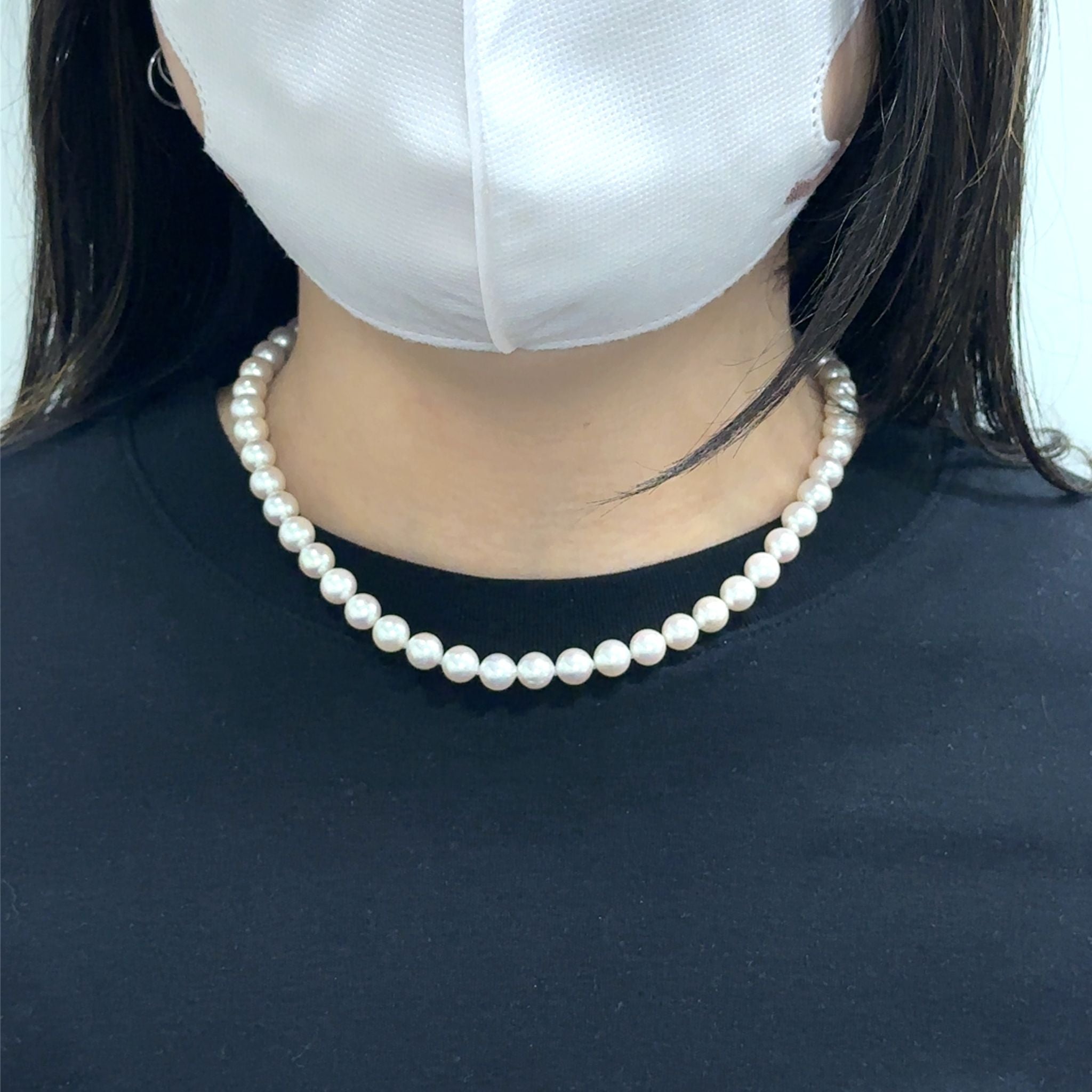 パール ネックレス(アコヤ真珠/7.5mm/宇和島産/6月誕生石/原産地証明書付)《26H01007》