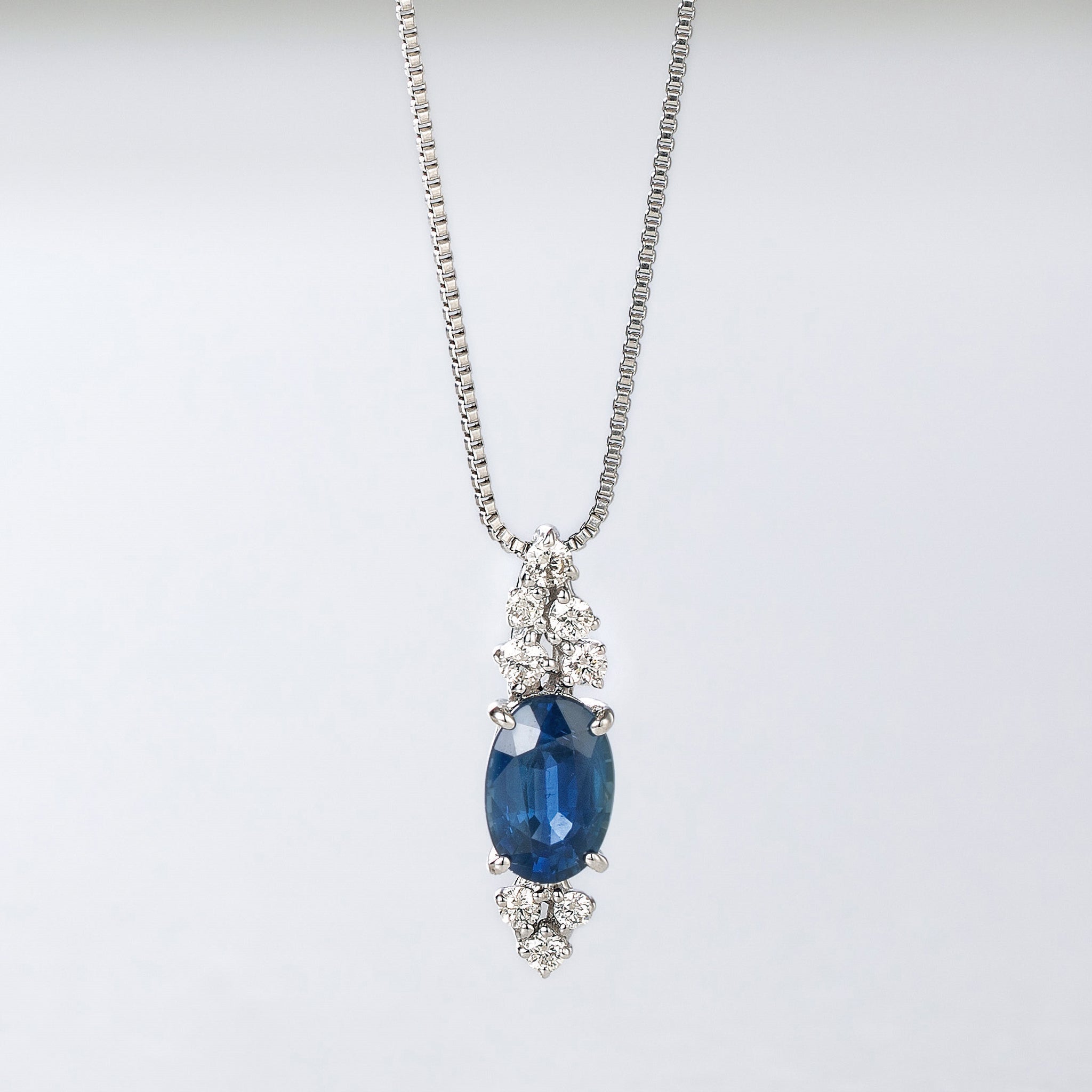 電池新品・美品　テクノス プラチナ箔文字盤 天然ダイヤ2石 サファイアガラス サファイア/ダイヤモンド プラチナネックレス(9月誕生石)《26H01412