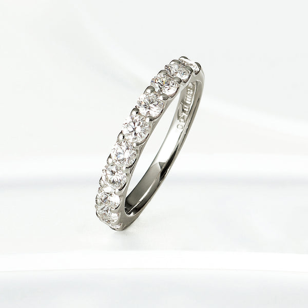 12号 1ct ツツミ プラチナダイヤモンド ハーフエタニティリング 19万 ダイヤモンド プラチナリング(計1.0カラット/ハーフエタニティ/4月