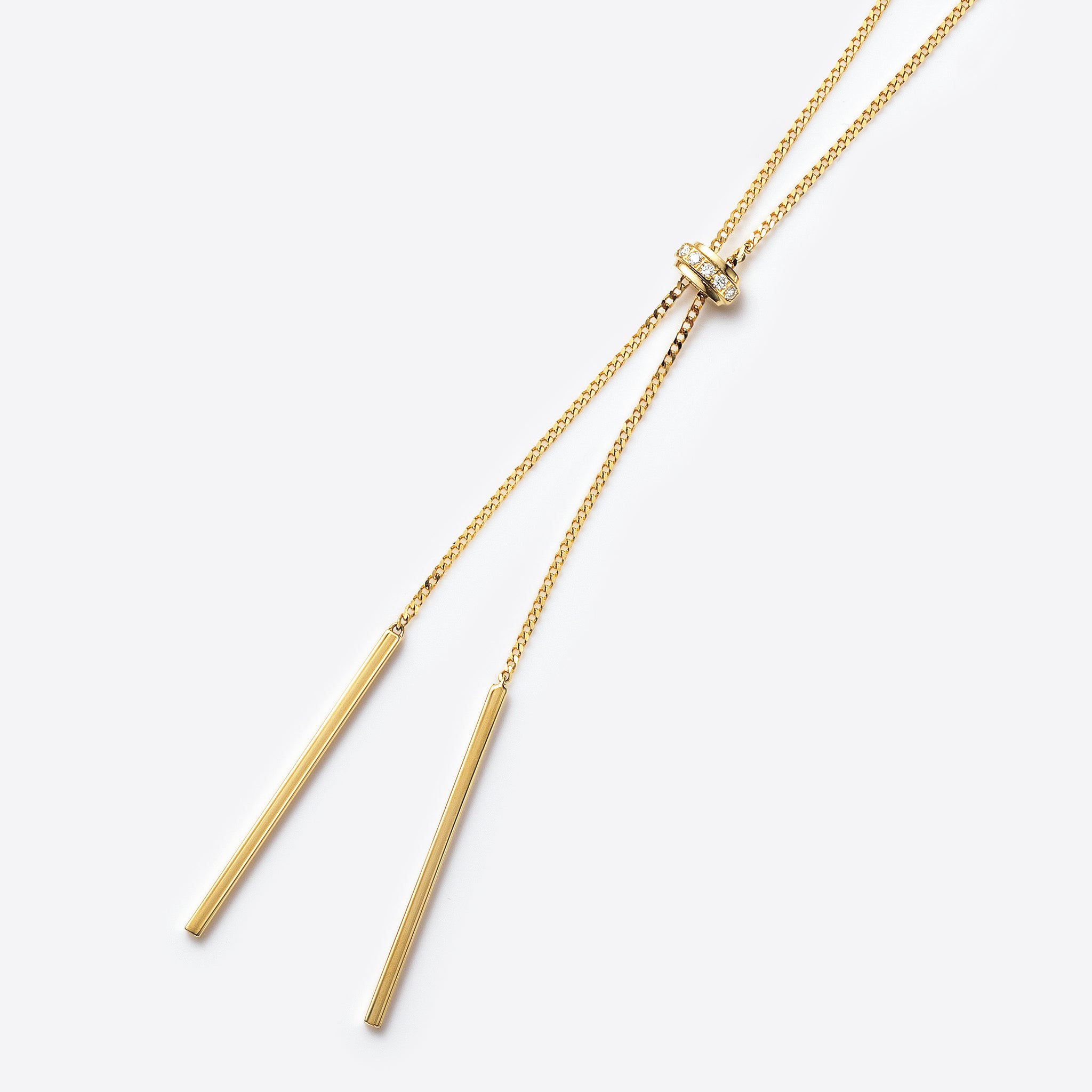 ダイヤモンド K18ネックレス(ロング/75cm/喜平チェーン/スライド式)《26H02808》
