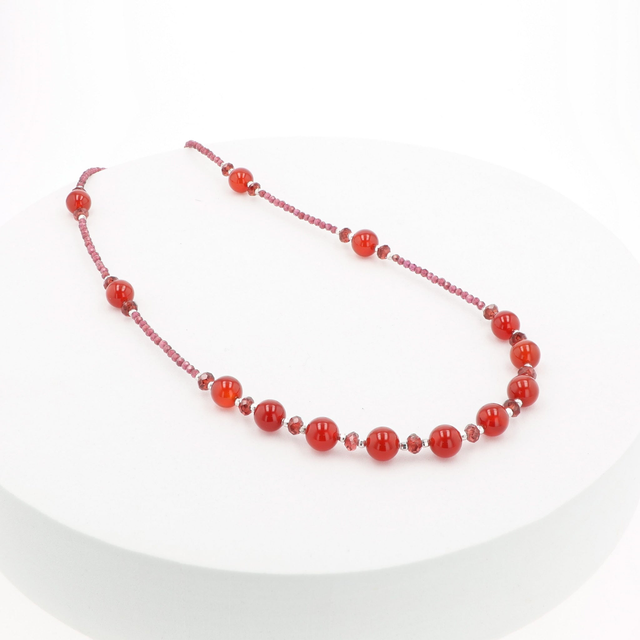 カーネリアン/ガーネット シルバーネックレス(ロング/70cm)《26N01605》
