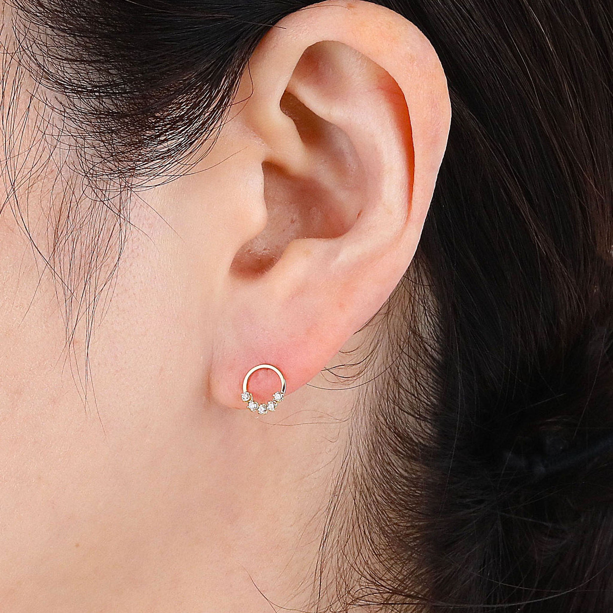 ダイヤモンド K10ピアス(4月誕生石)《26N02211》