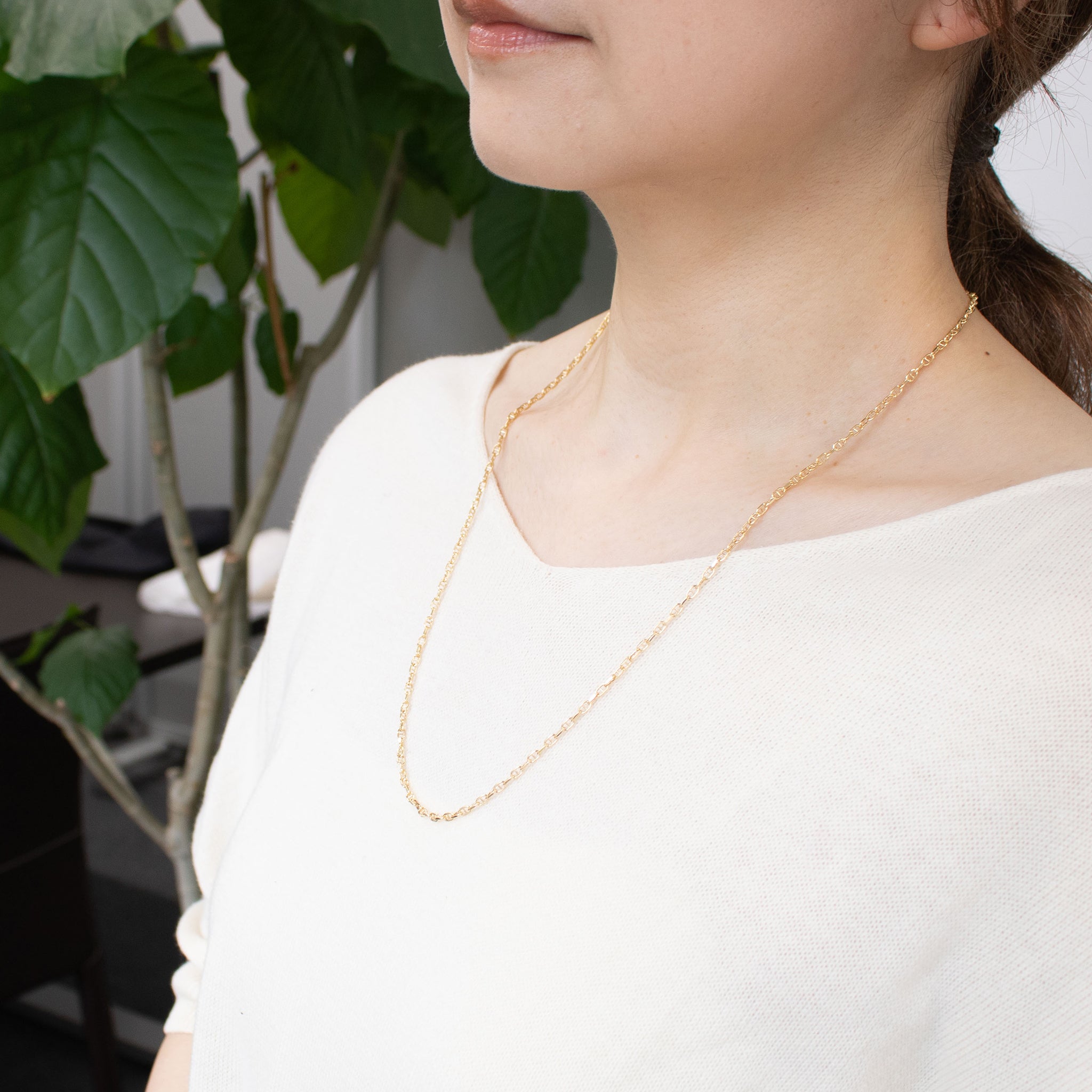 【限定3点】K18ネックレス(ロング/60cm/イタリア製)《26N00411》