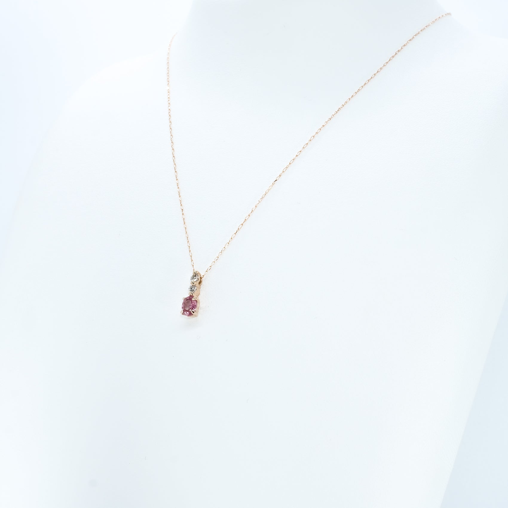 【限定5点】パパラチアサファイア/ダイヤモンド K18ネックレス(9月誕生石/鑑別書付)《26N00708》