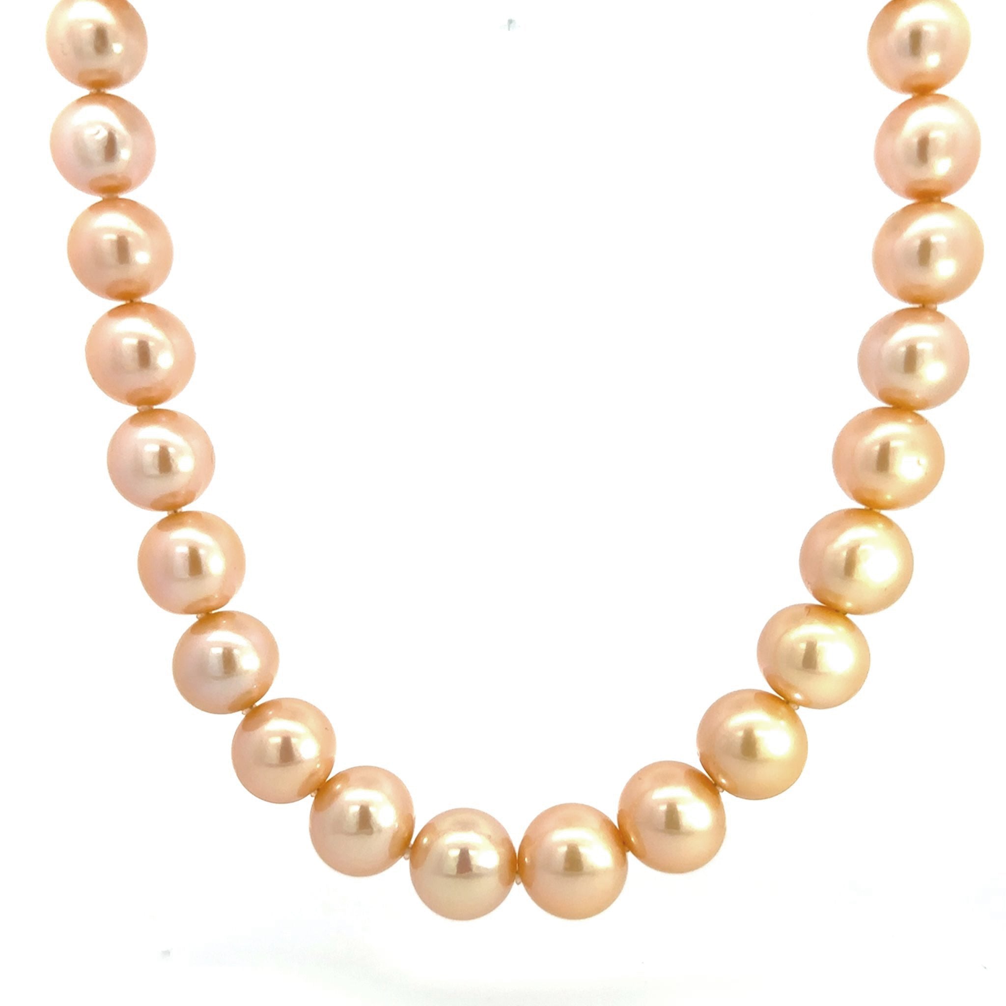 【限定2点】パール ネックレス(淡水真珠/オレンジ系/10～12mm/6月誕生石)《26N01502》