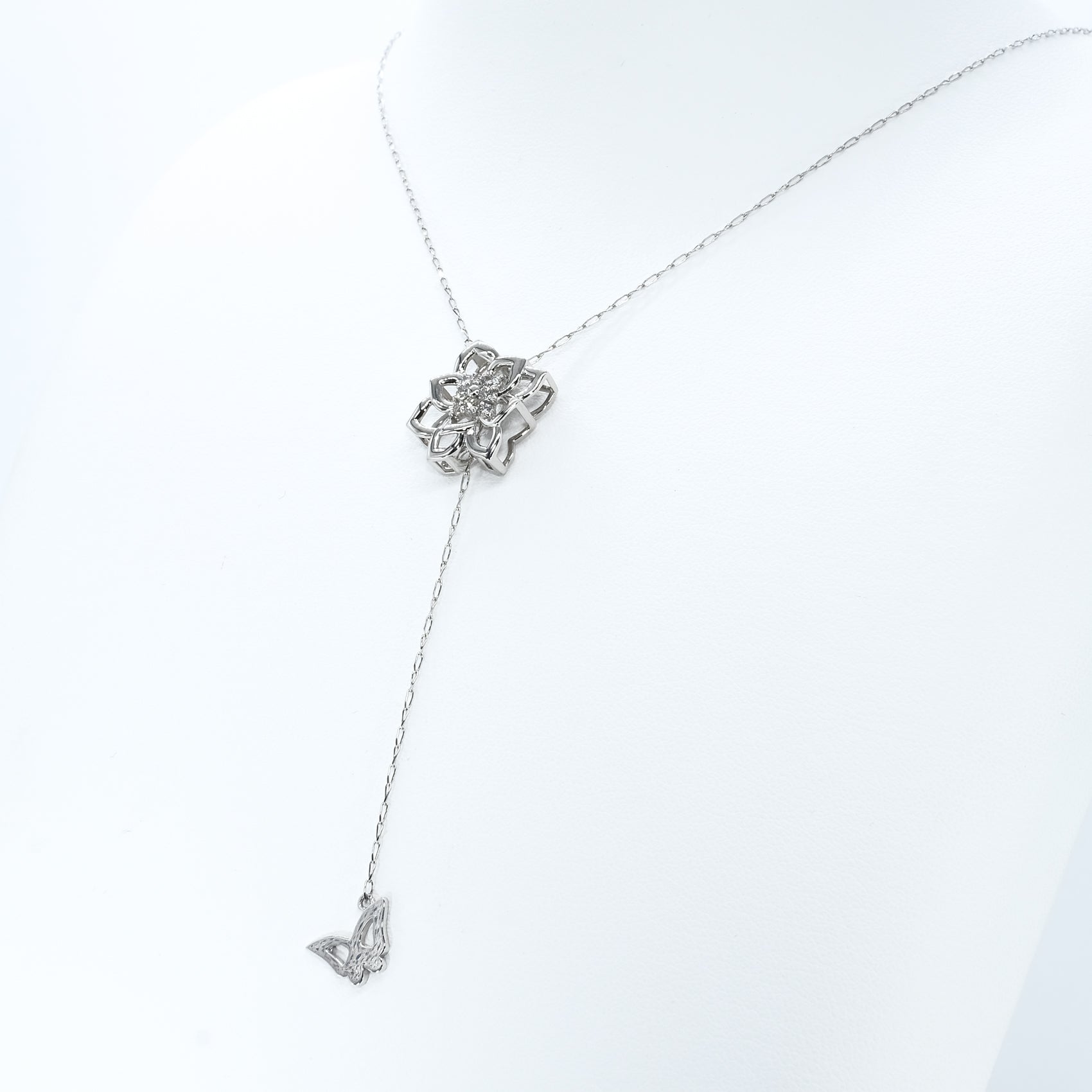 ダイヤモンド プラチナネックレス(ロング/70cm/スライド式/4月誕生石)《26N02210》