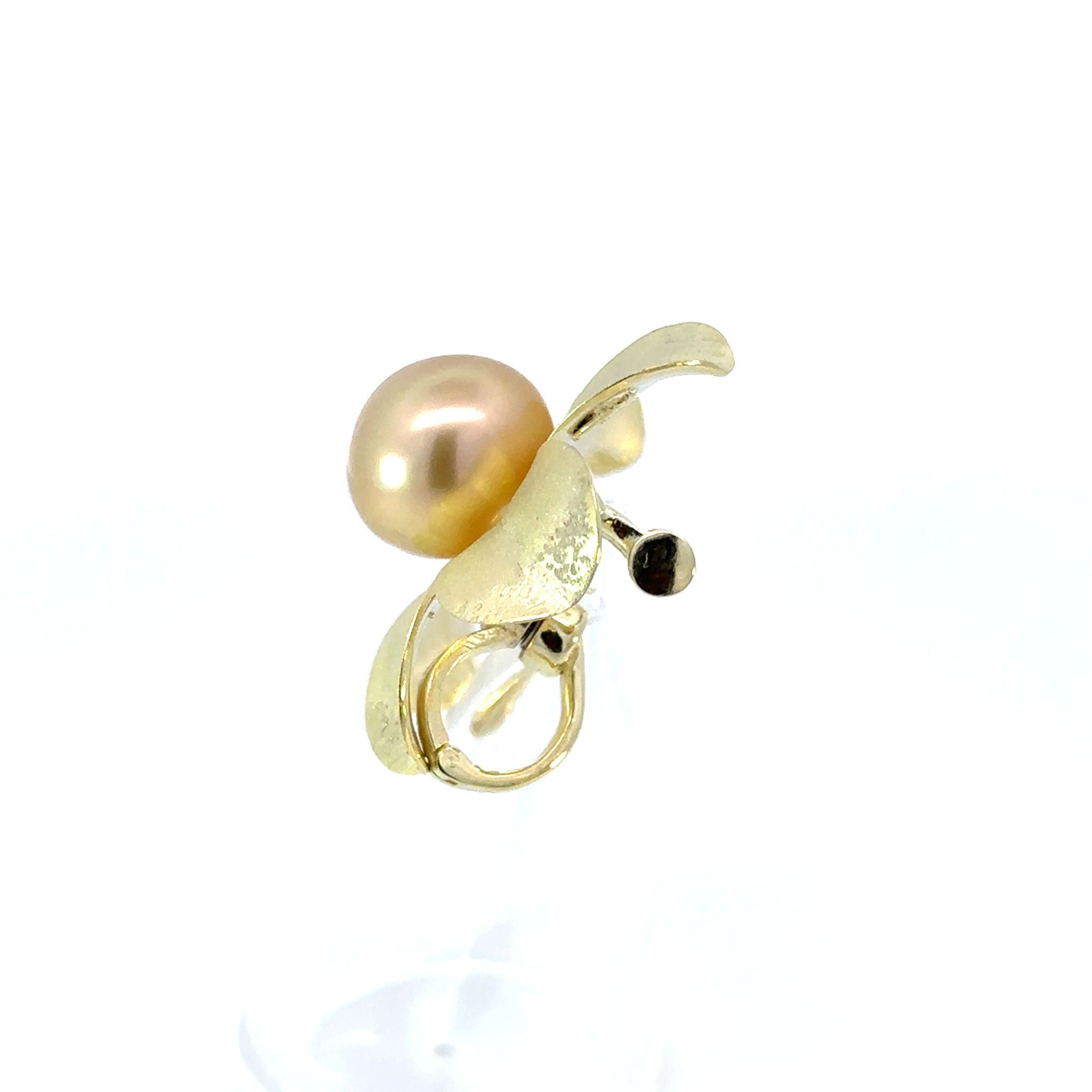 パール シルバーブローチ兼ペンダントトップ(白蝶真珠/ゴールド系/11mm/フラワーモチーフ/6月誕生石)《26N02910》