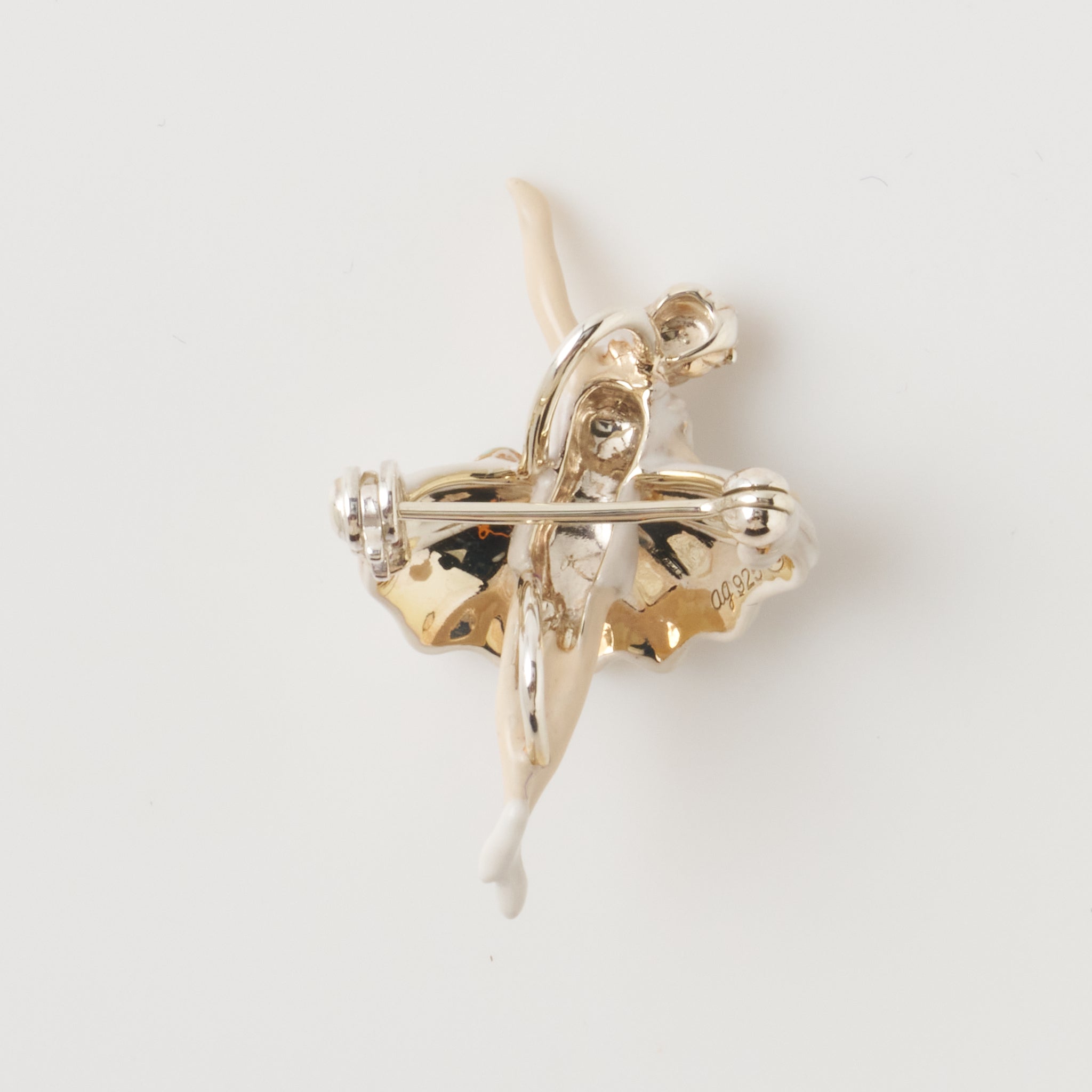 エナメル シルバーブローチ兼ペンダントトップ(バレリーナモチーフ)《26N03507》