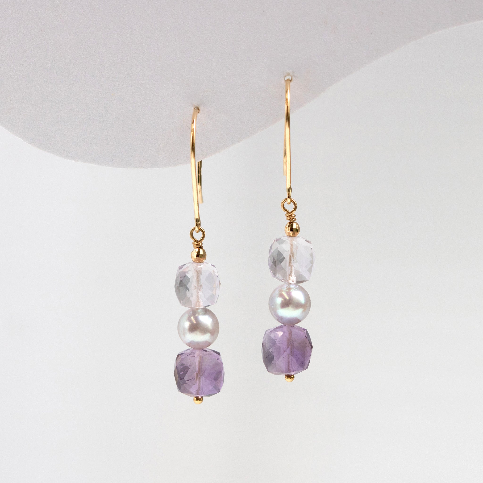 【限定15点】アメシスト/パール K18ピアス(アコヤ真珠)《26T10101》