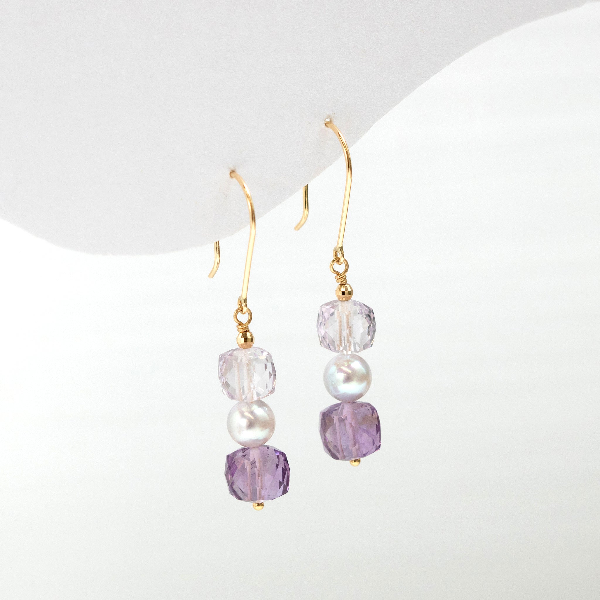 【限定15点】アメシスト/パール K18ピアス(アコヤ真珠)《26T10101》