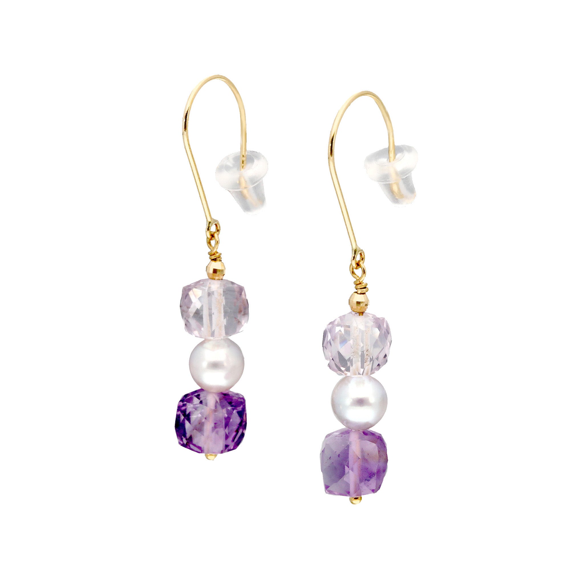 【限定15点】アメシスト/パール K18ピアス(アコヤ真珠)《26T10101》