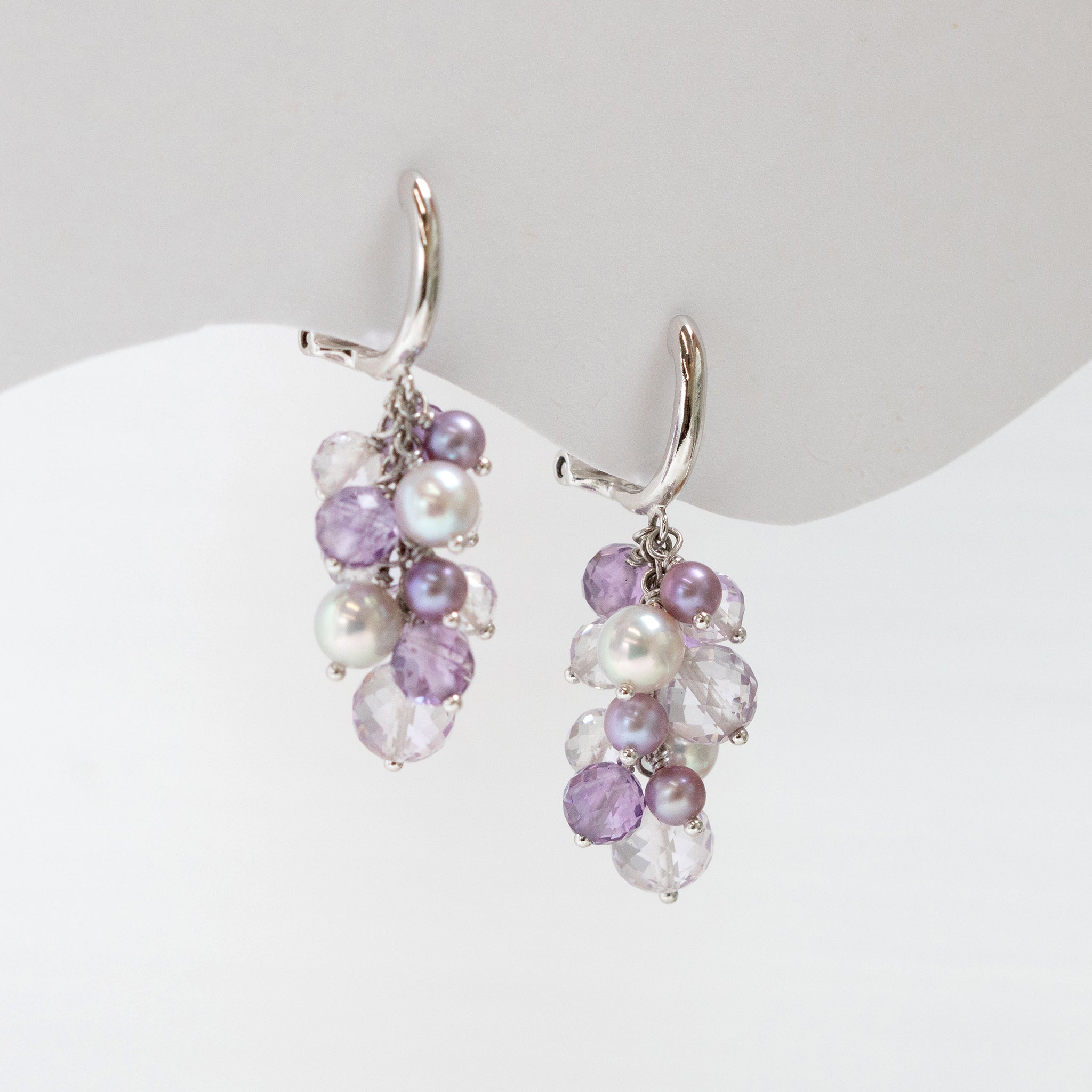 【限定10点】アメシスト/パール シルバー イヤリング(アコヤ真珠/淡真珠)《26T10102》