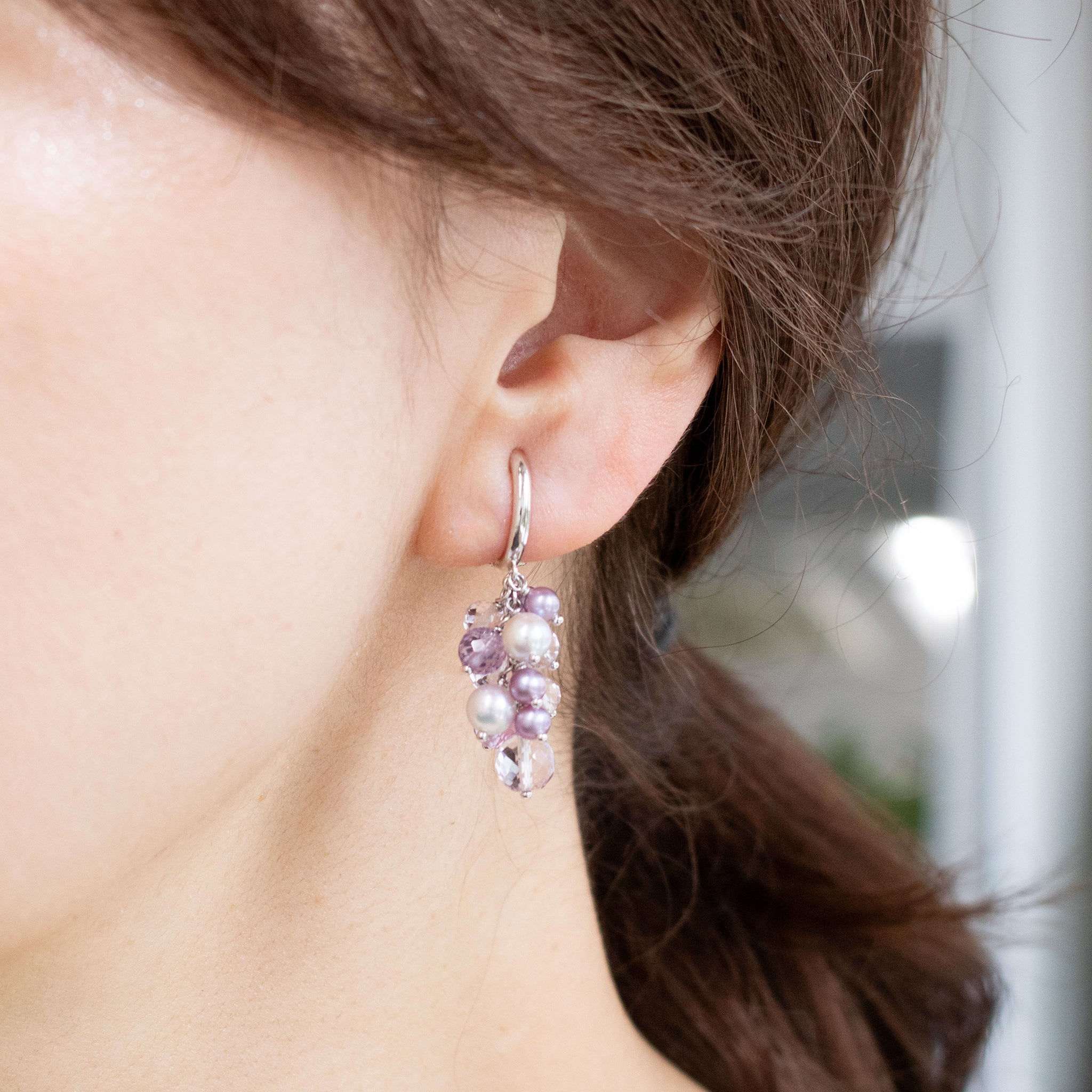 【限定10点】アメシスト/パール シルバー イヤリング(アコヤ真珠/淡真珠)《26T10102》