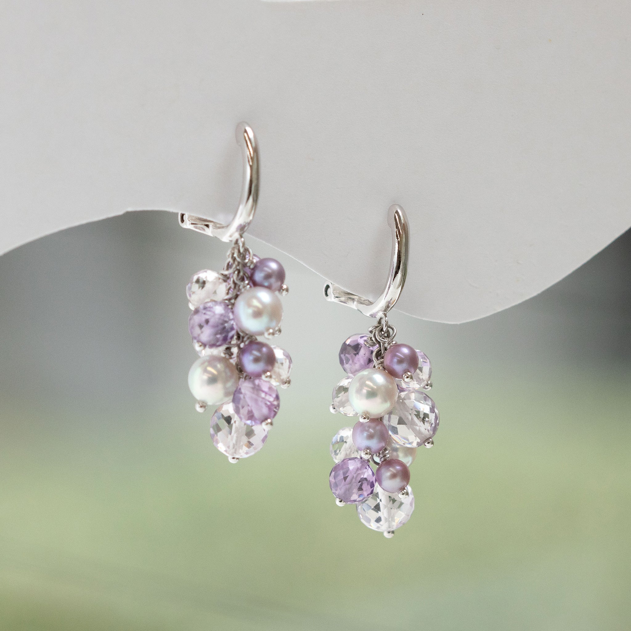 【限定10点】アメシスト/パール シルバー イヤリング(アコヤ真珠/淡真珠)《26T10102》