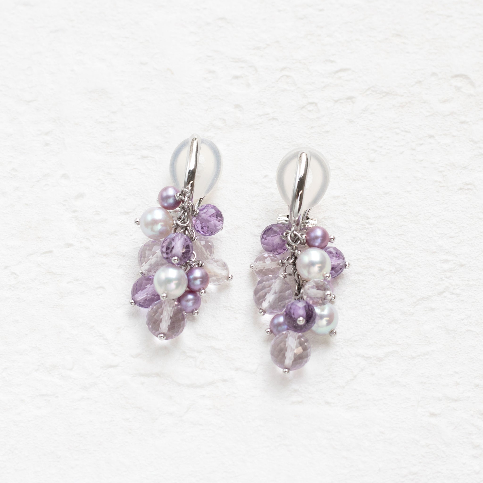 【限定10点】アメシスト/パール シルバー イヤリング(アコヤ真珠/淡真珠)《26T10102》