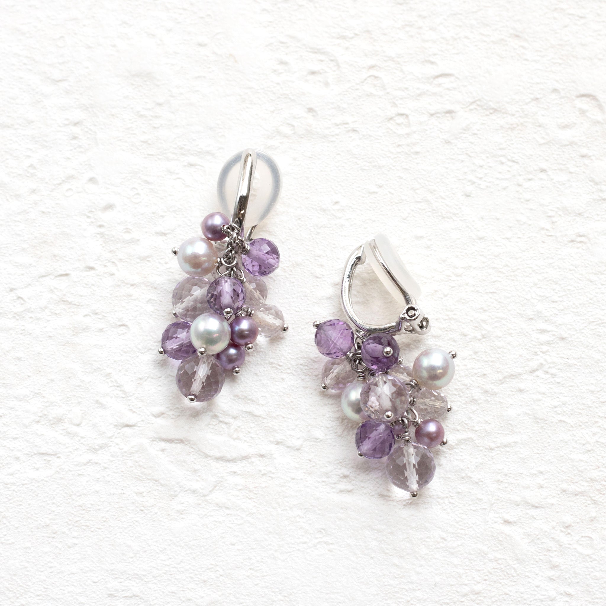 【限定10点】アメシスト/パール シルバー イヤリング(アコヤ真珠/淡真珠)《26T10102》