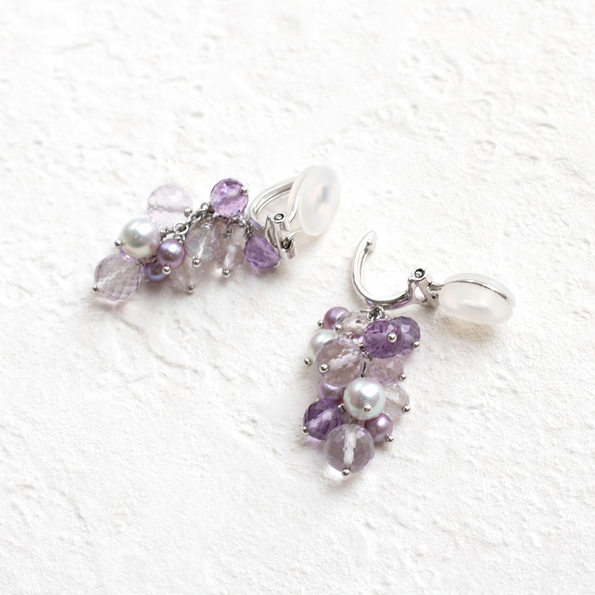 【限定10点】アメシスト/パール シルバー イヤリング(アコヤ真珠/淡真珠)《26T10102》