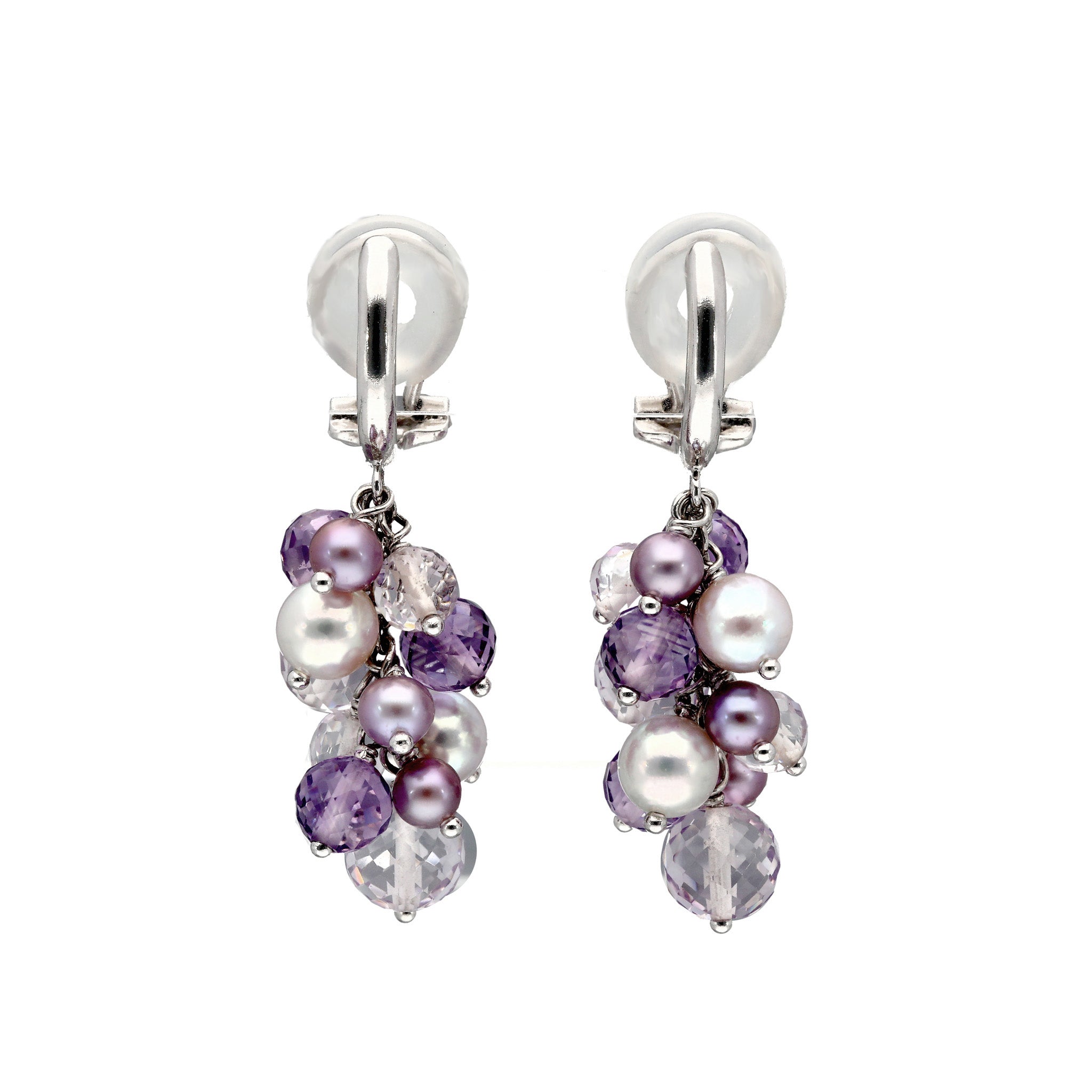 【限定10点】アメシスト/パール シルバー イヤリング(アコヤ真珠/淡真珠)《26T10102》