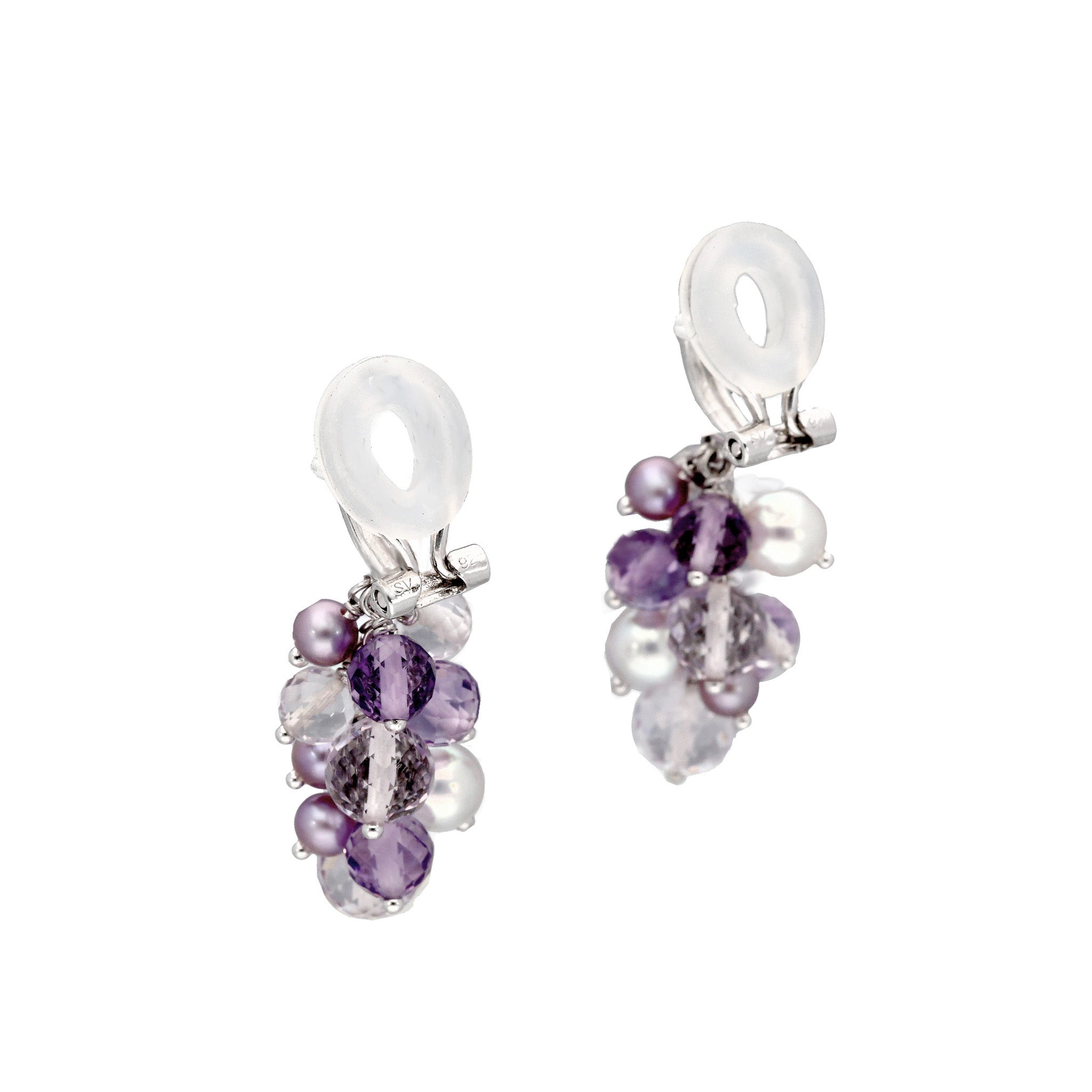 【限定10点】アメシスト/パール シルバー イヤリング(アコヤ真珠/淡真珠)《26T10102》
