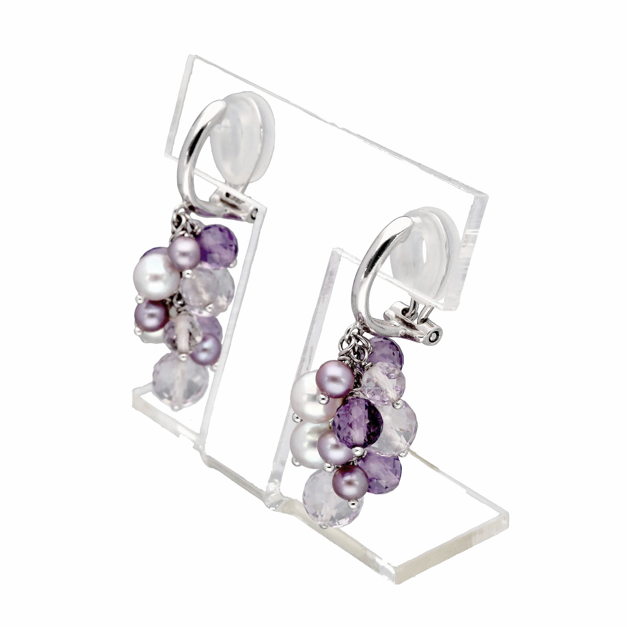 【限定10点】アメシスト/パール シルバー イヤリング(アコヤ真珠/淡真珠)《26T10102》