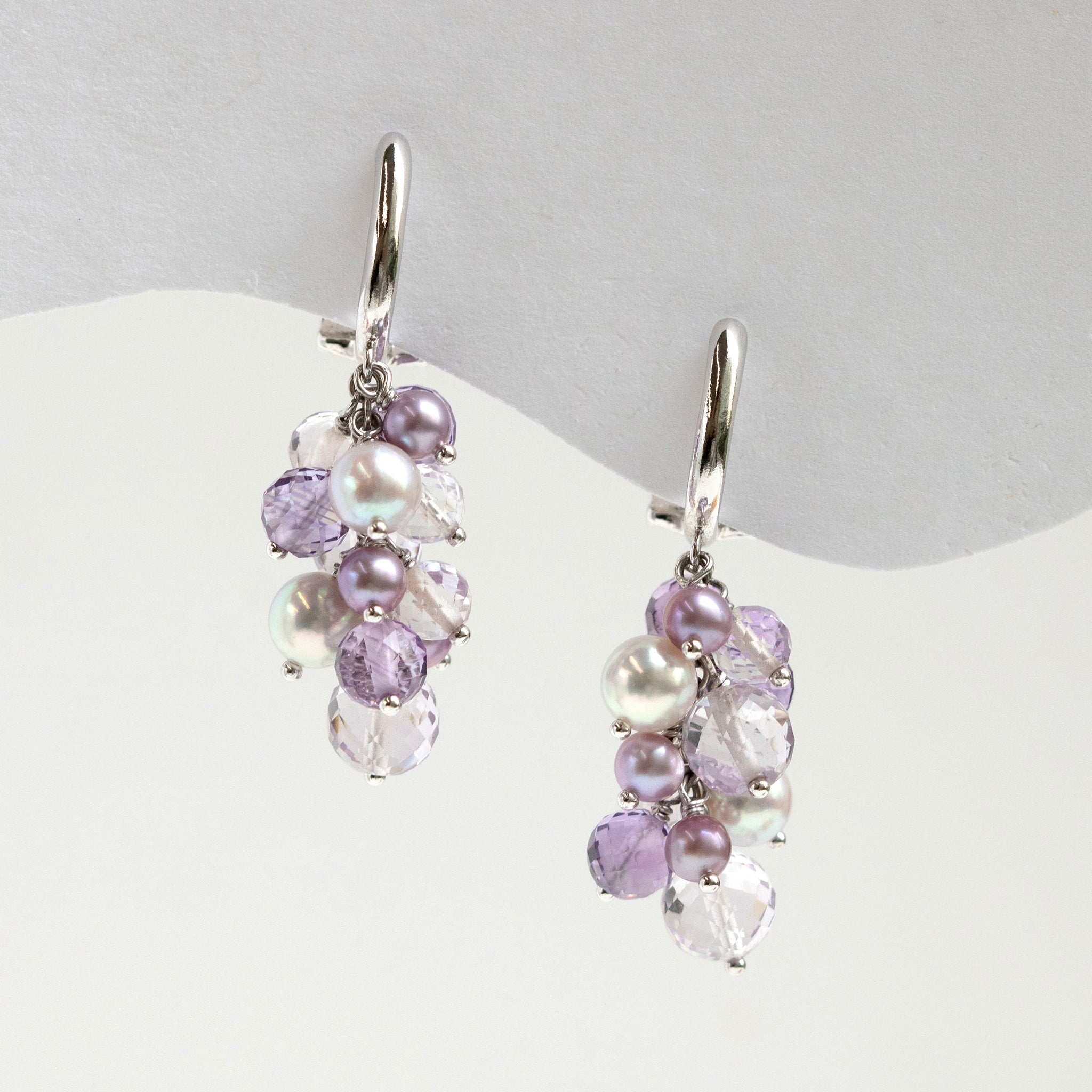 【限定10点】アメシスト/パール シルバー イヤリング(アコヤ真珠/淡真珠)《26T10102》