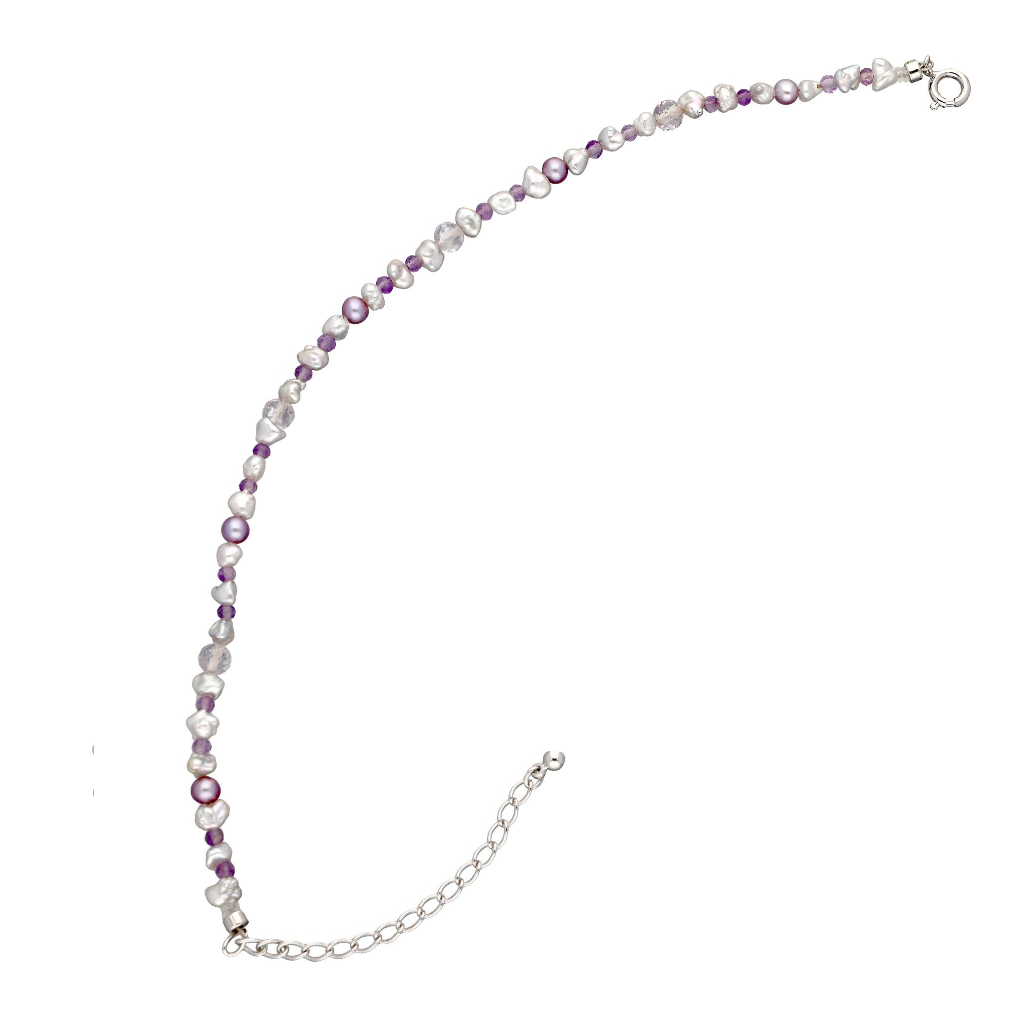 【限定10点】アメシスト/パール シルバー ブレスレット(アコヤ真珠/淡水真珠)《26T10103》