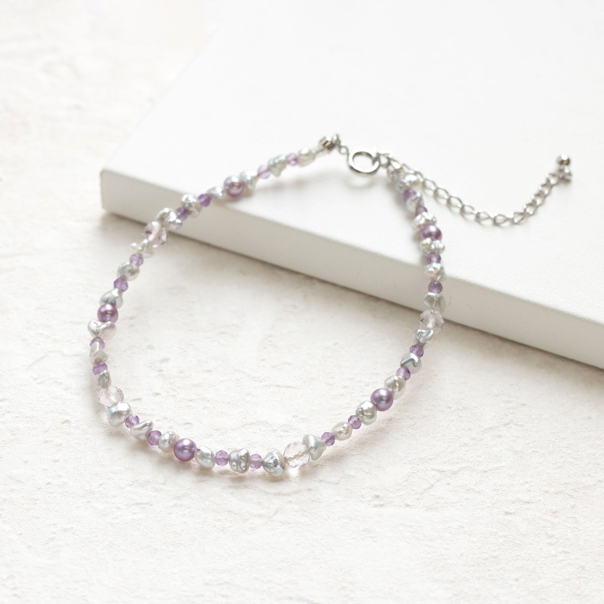 【限定10点】アメシスト/パール シルバー ブレスレット(アコヤ真珠/淡水真珠)《26T10103》