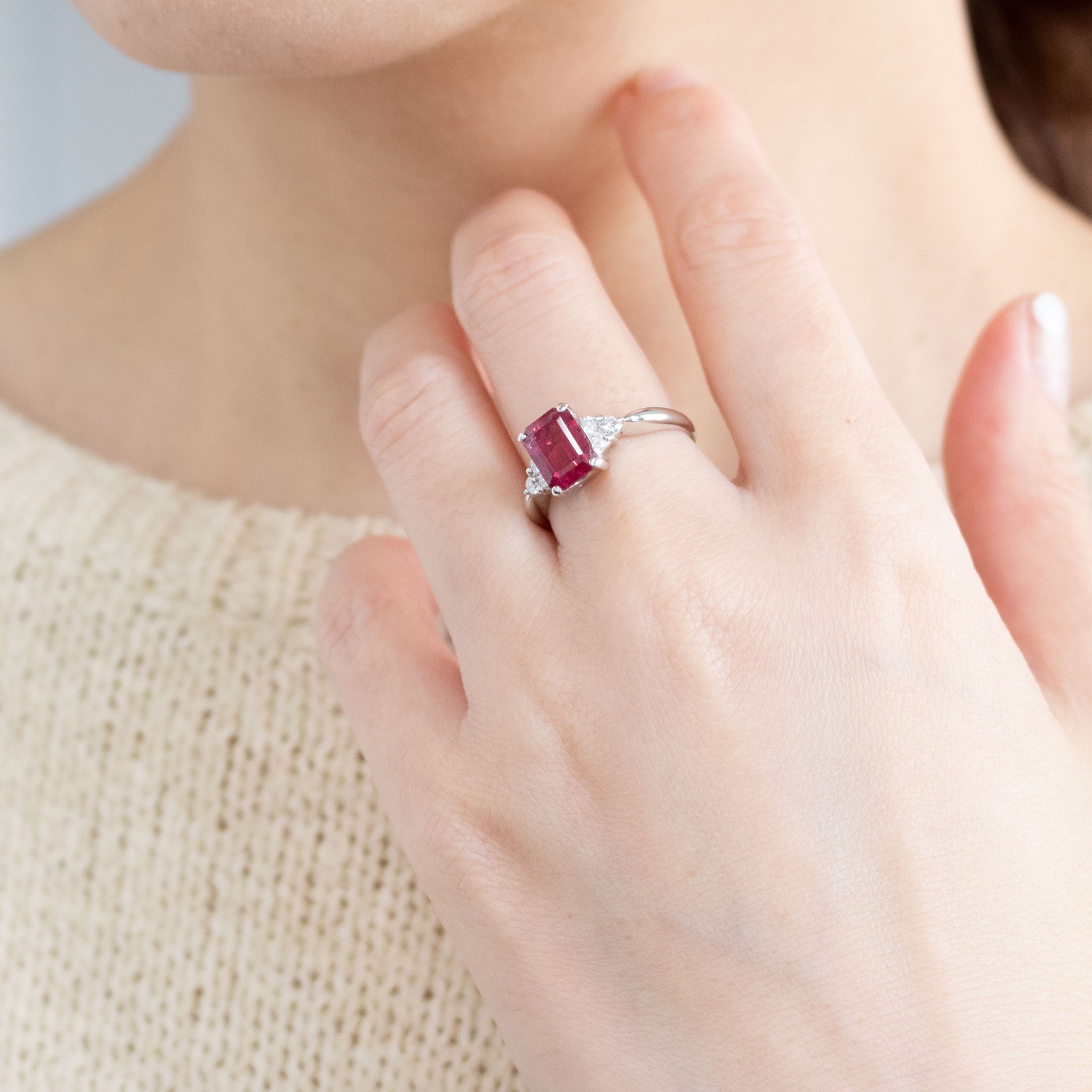 【限定1点】ルベライト/ダイヤモンド プラチナリング(1.79カラット/10月誕生石/鑑別書付)《26T10113》