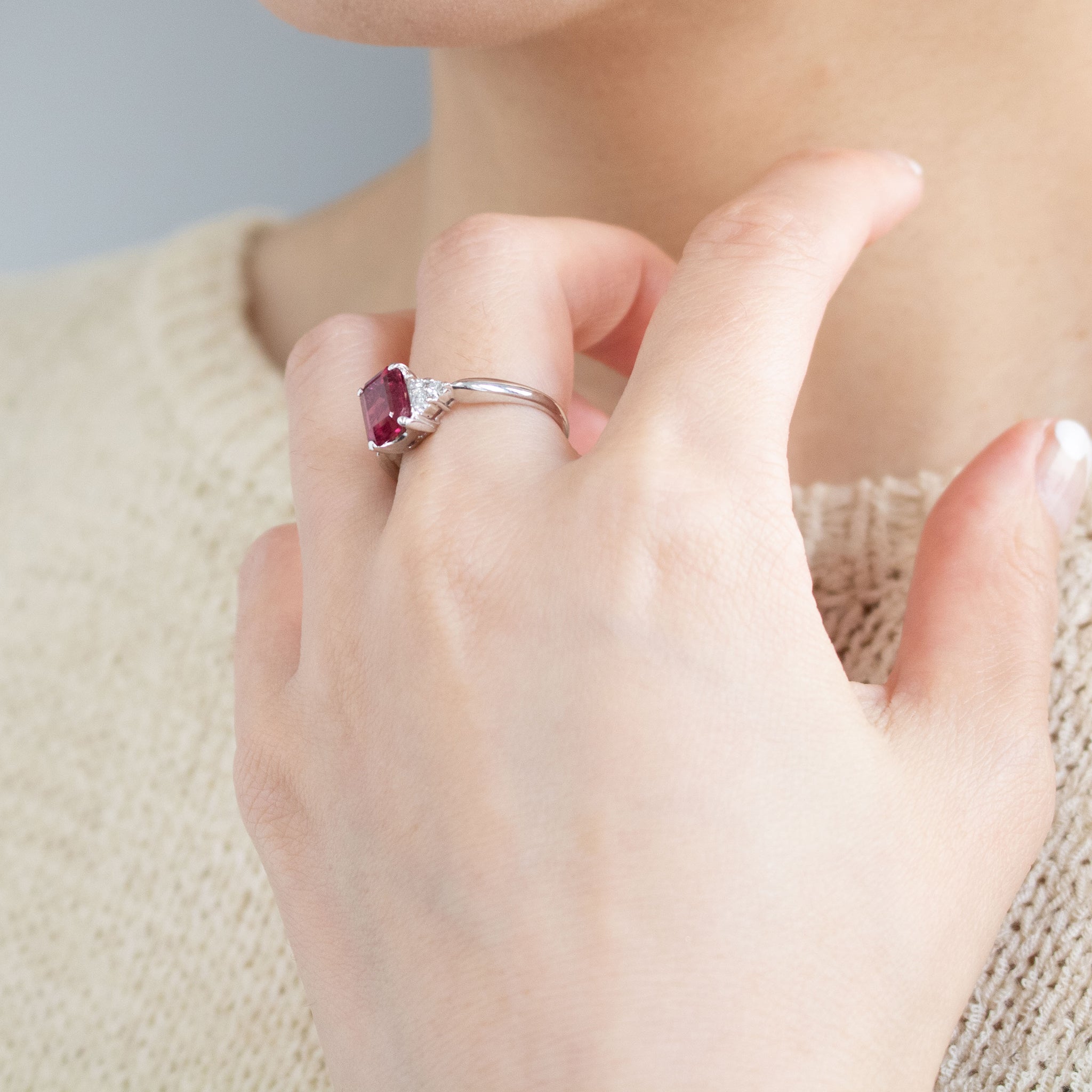 【限定1点】ルベライト/ダイヤモンド プラチナリング(1.79カラット/10月誕生石/鑑別書付)《26T10113》