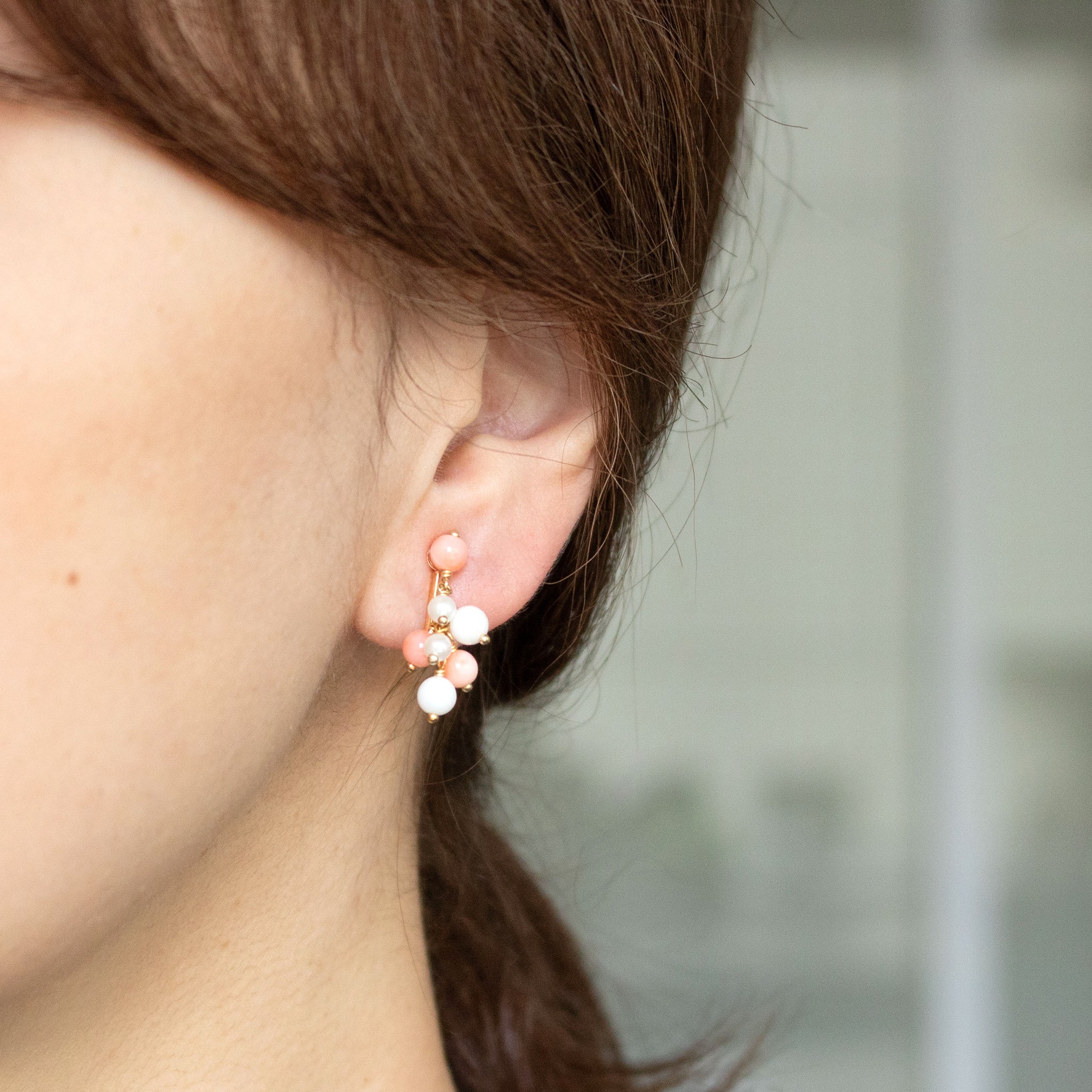 【限定10点】珊瑚(さんご)/パール シルバーイヤリング(アコヤ真珠)《26T10122》